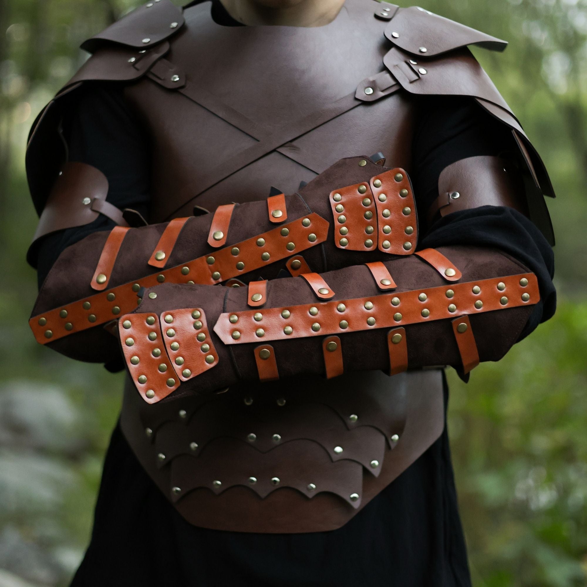 Light Brown Leather Arm Bracers