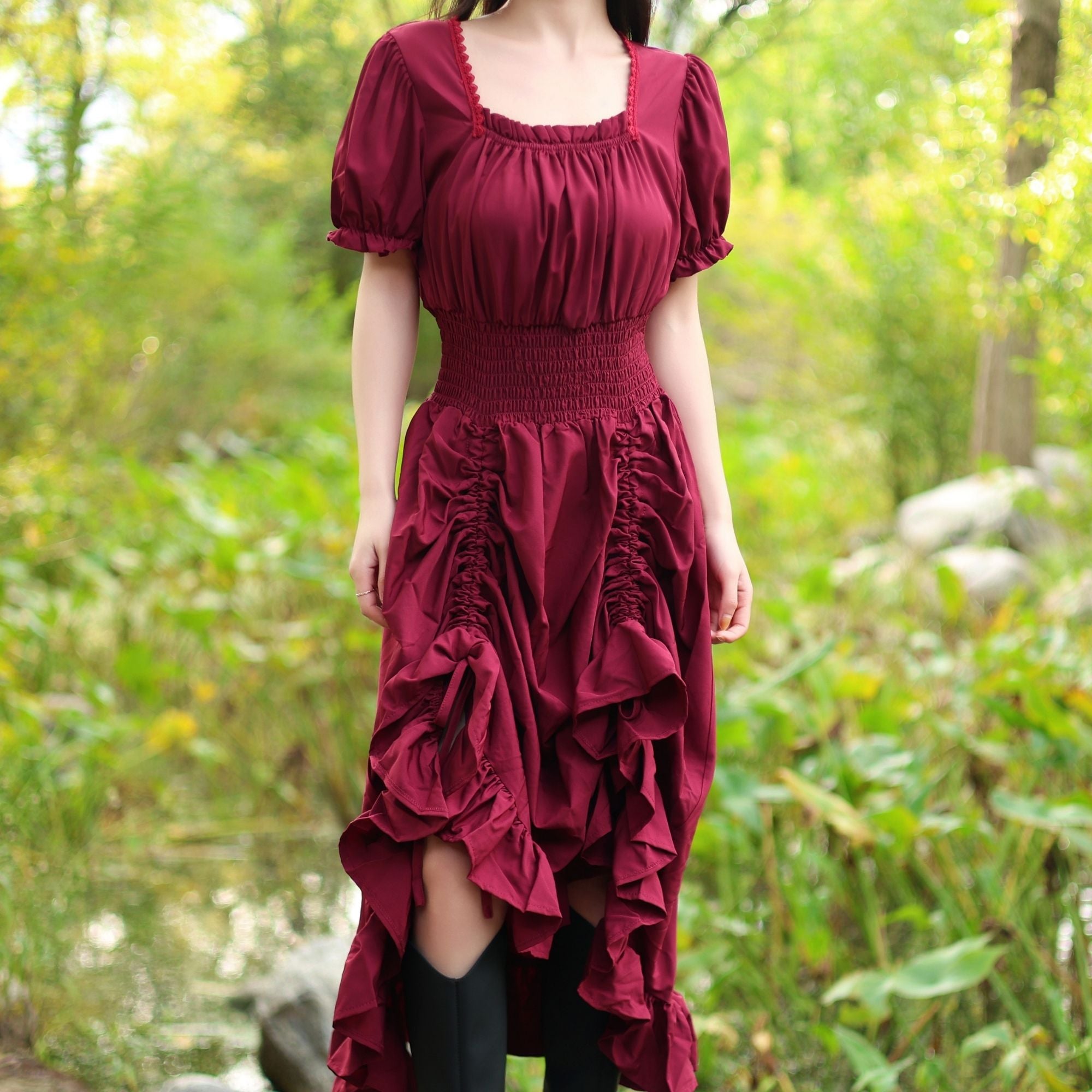Black Medieval Renaissance Dress – LARP Vintage Gown