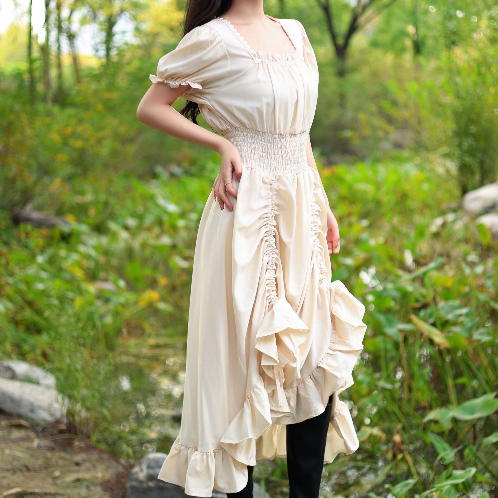 Black Medieval Renaissance Dress – LARP Vintage Gown