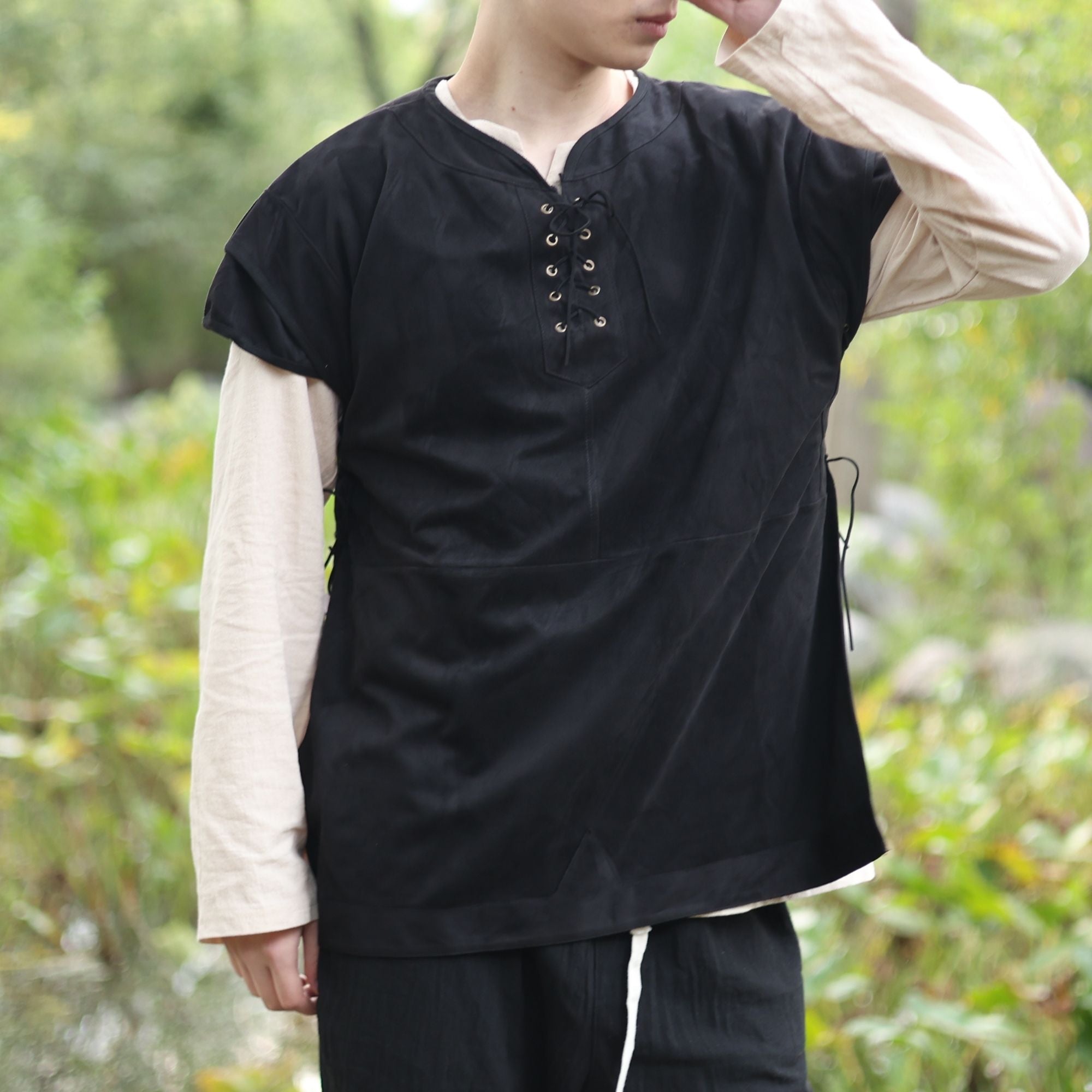 Brown Medieval Lace-Up Tunic