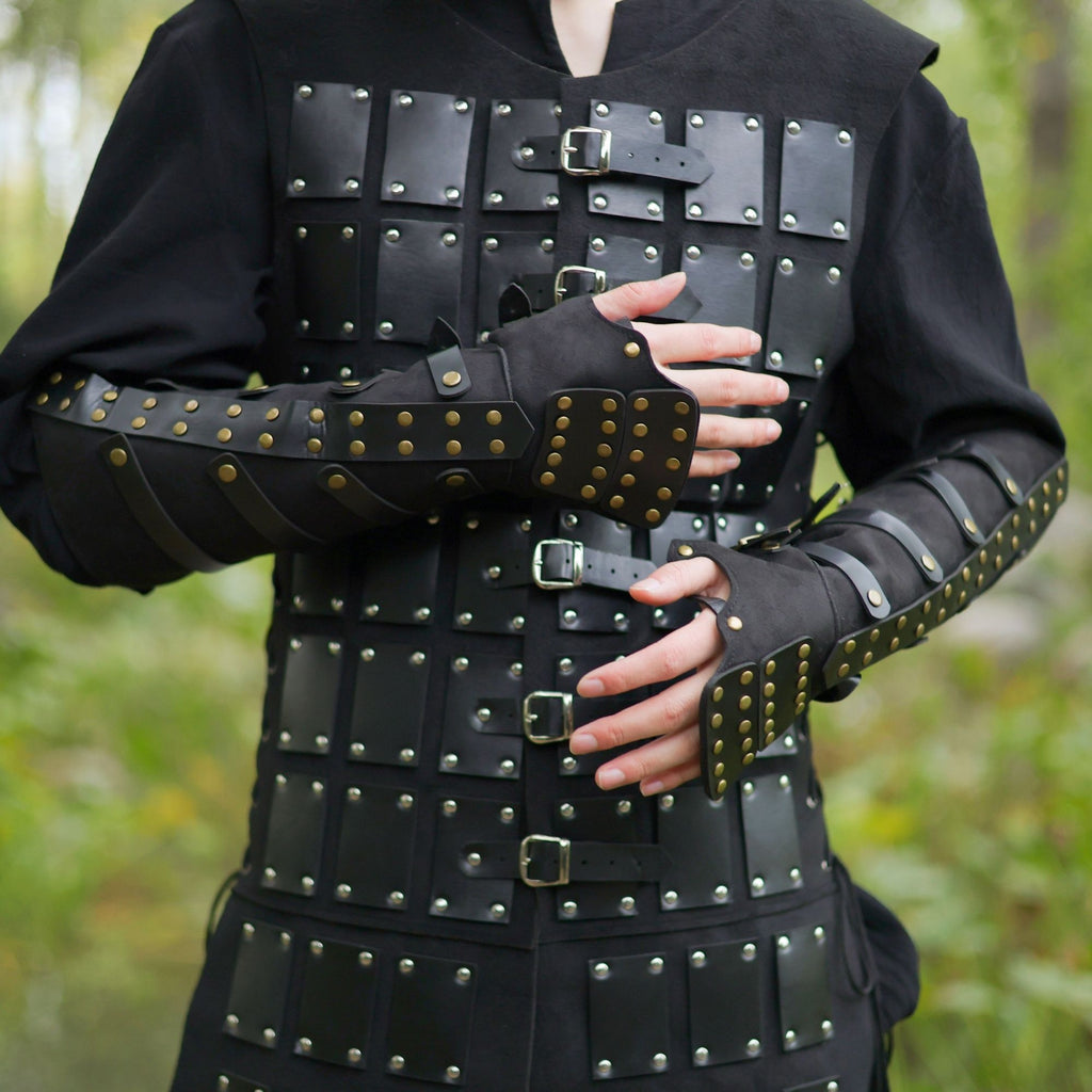 Black Leather Arm Bracers