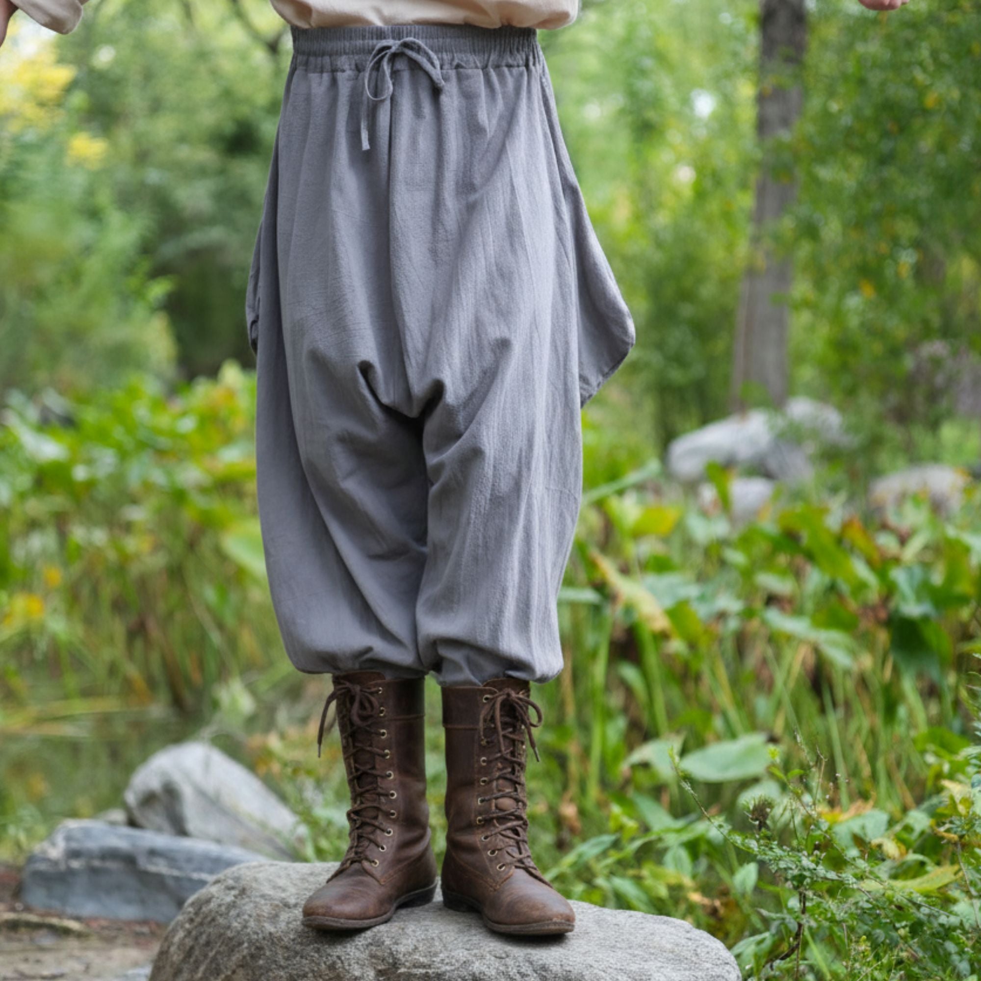 Medieval Gray Harem LARP Pants