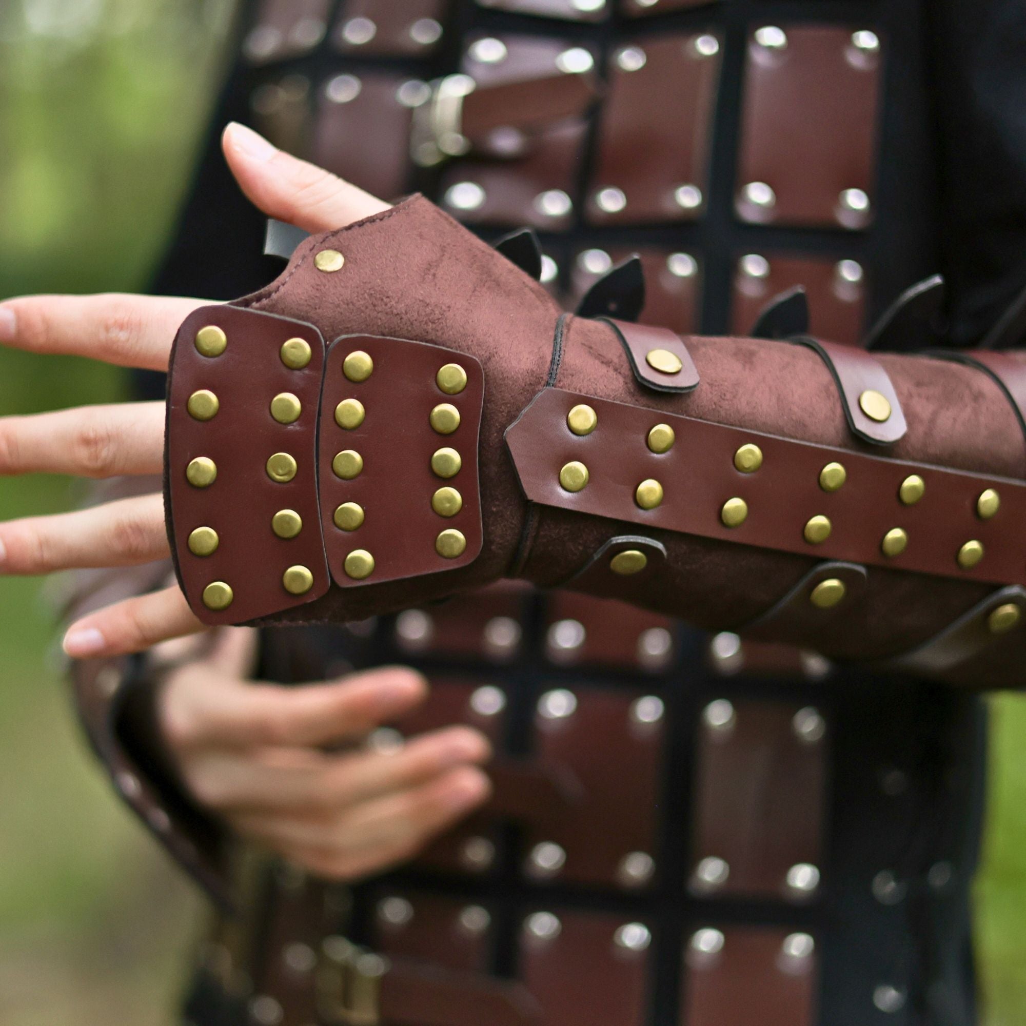 Brown Leather Arm Bracers