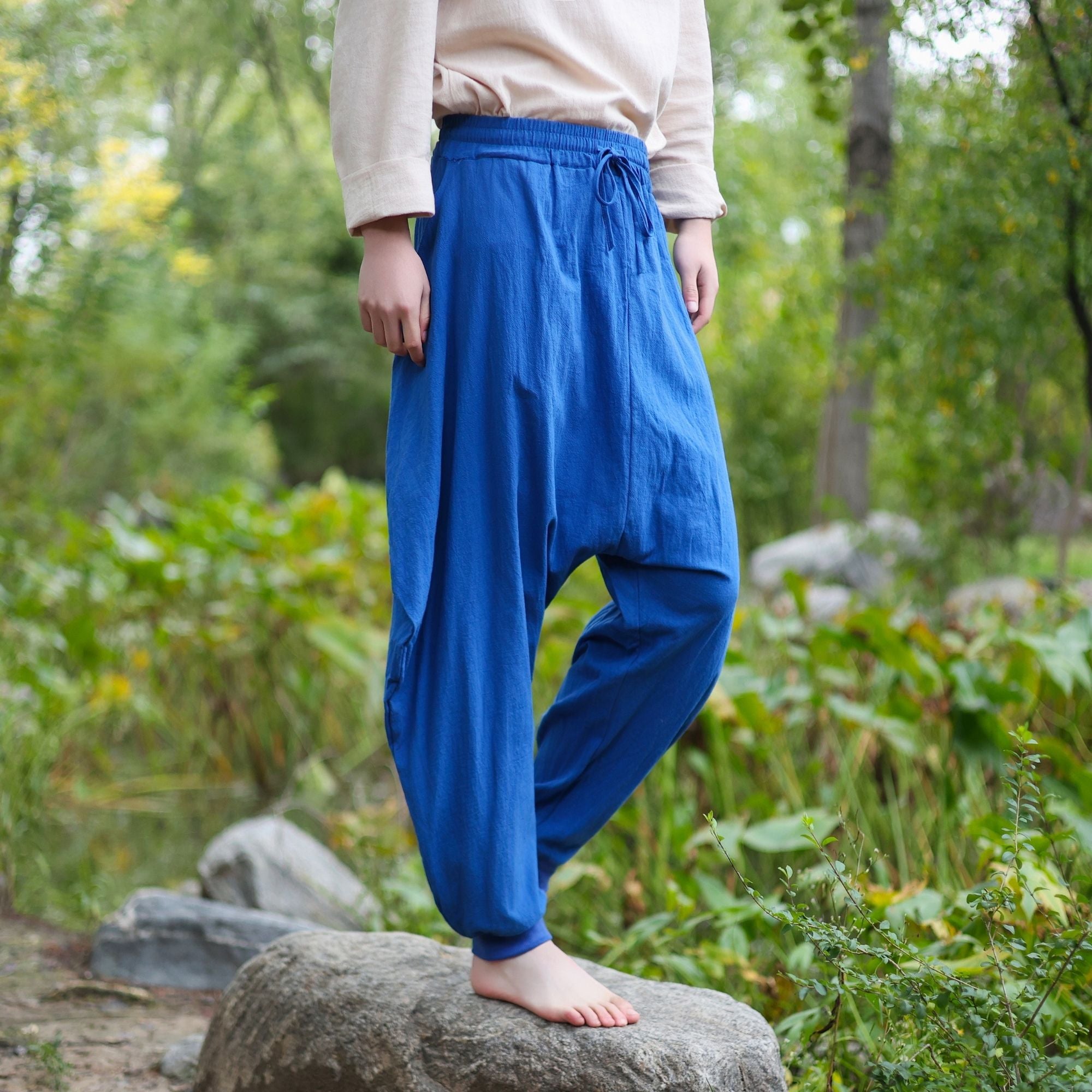 Medieval Light Blue Harem LARP Pants