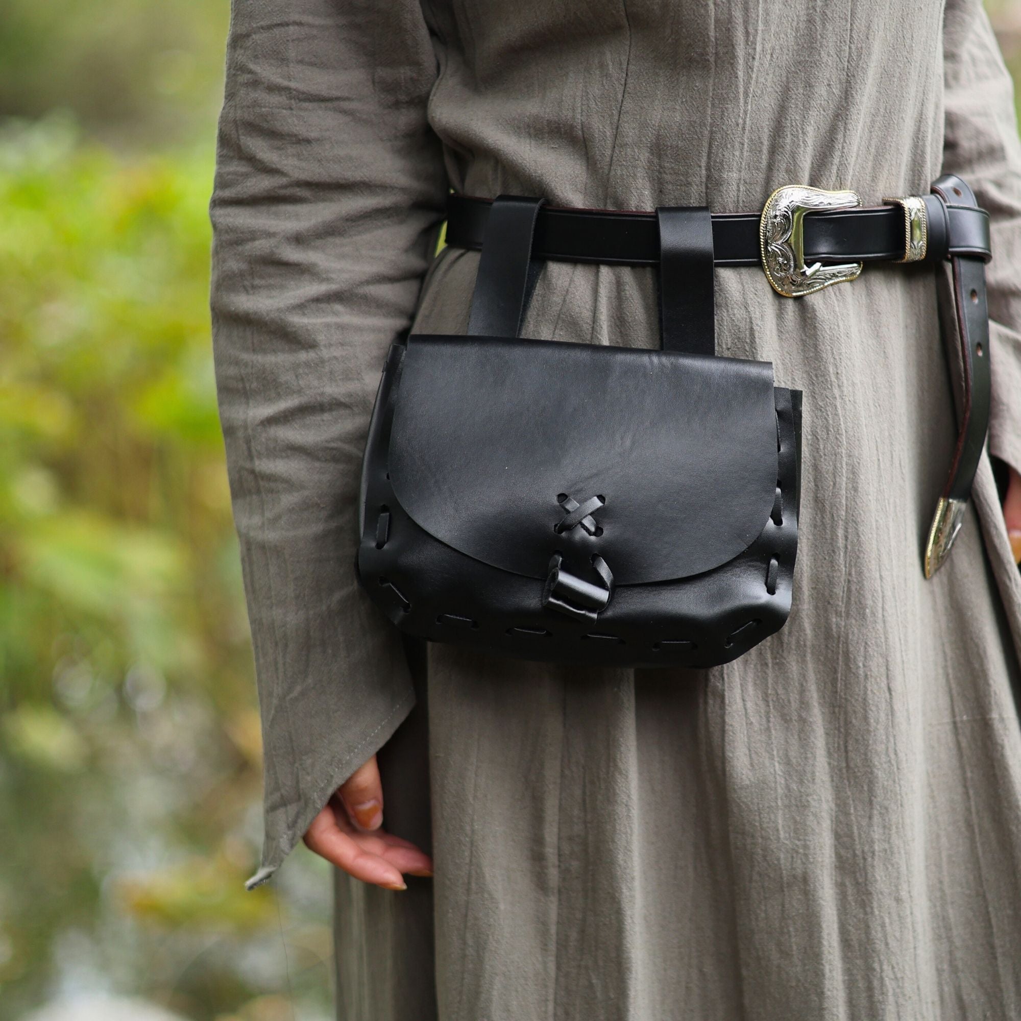 Brown Coffee Medieval PU Leather Coin Bag