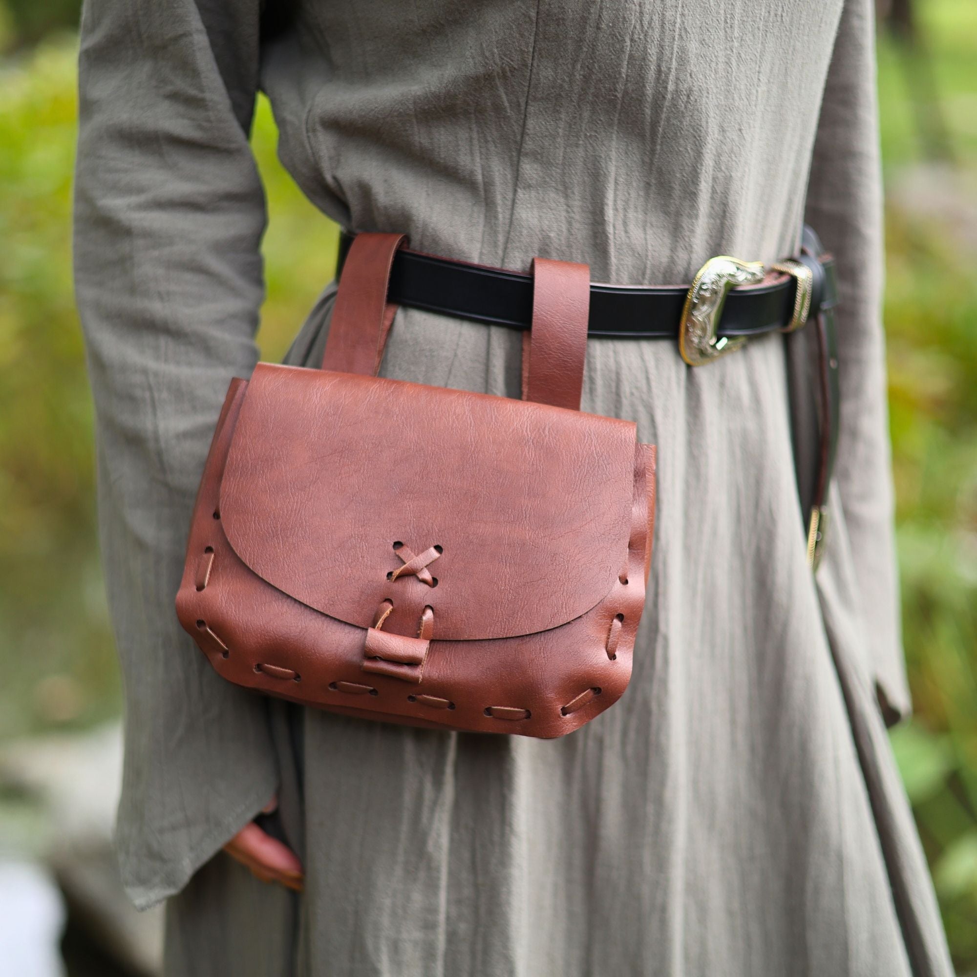 Black Coffee Medieval PU Leather Coin Bag