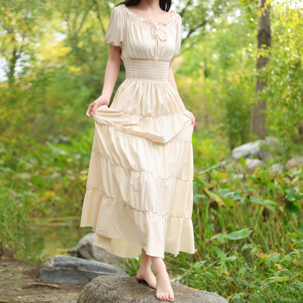 Beige Medieval Renaissance Dress