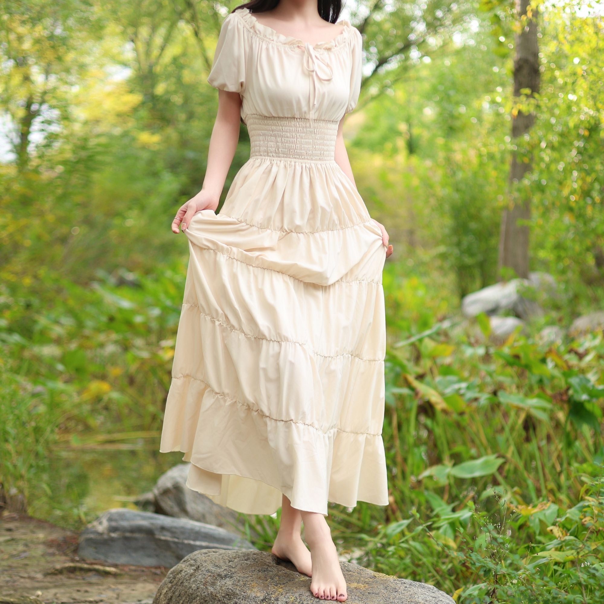 Beige Medieval Renaissance Dress