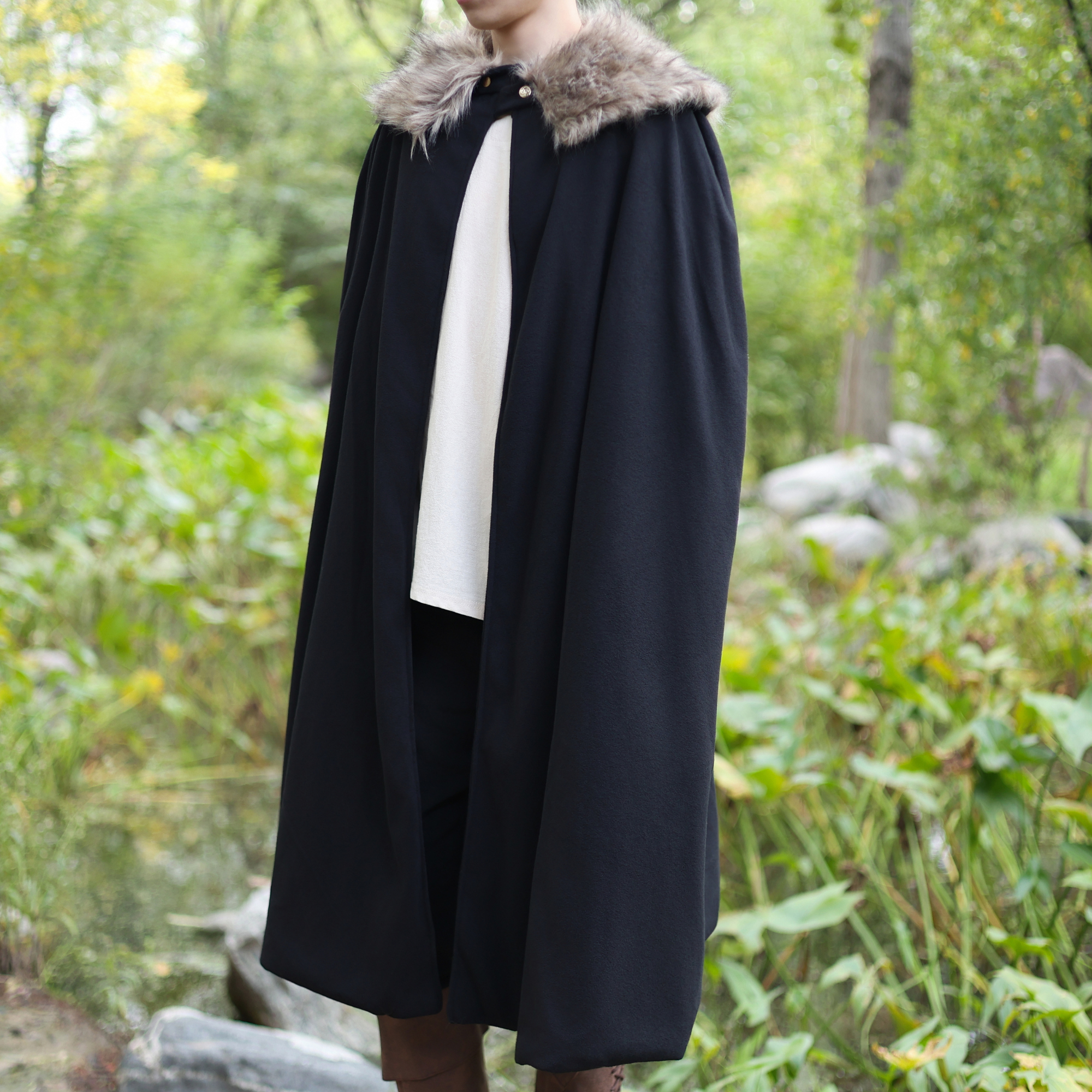 Medieval Fur Collar Cape
