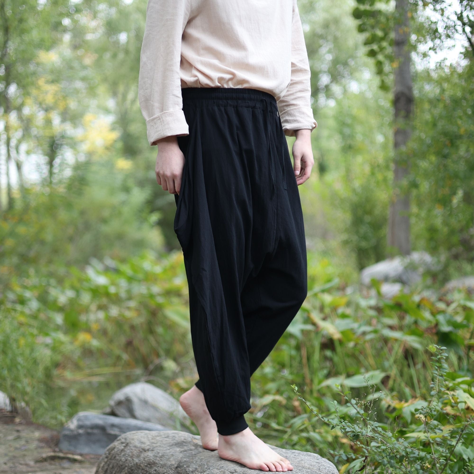 Medieval Black Harem LARP Pants
