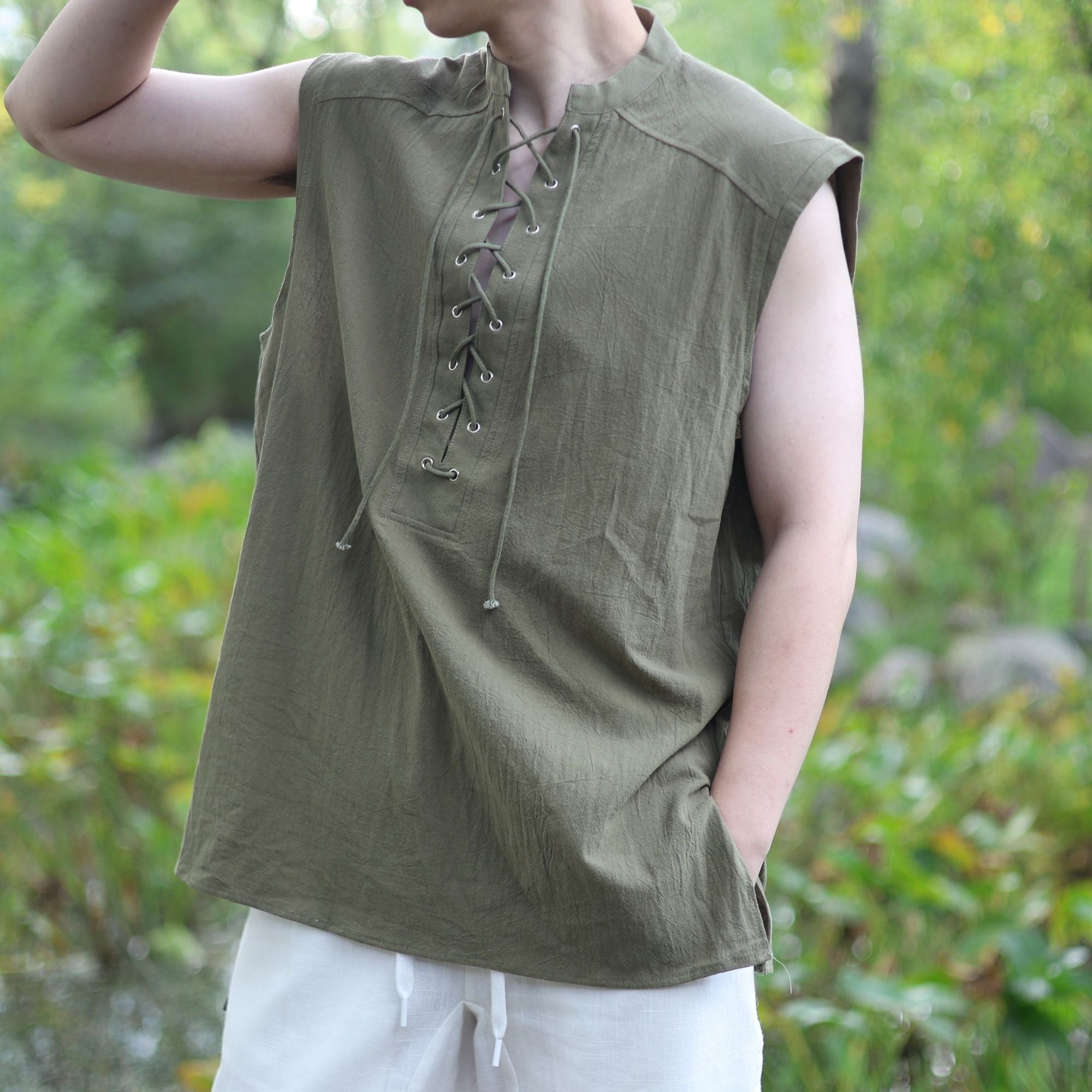 Green Medieval Sleeveless Tunic