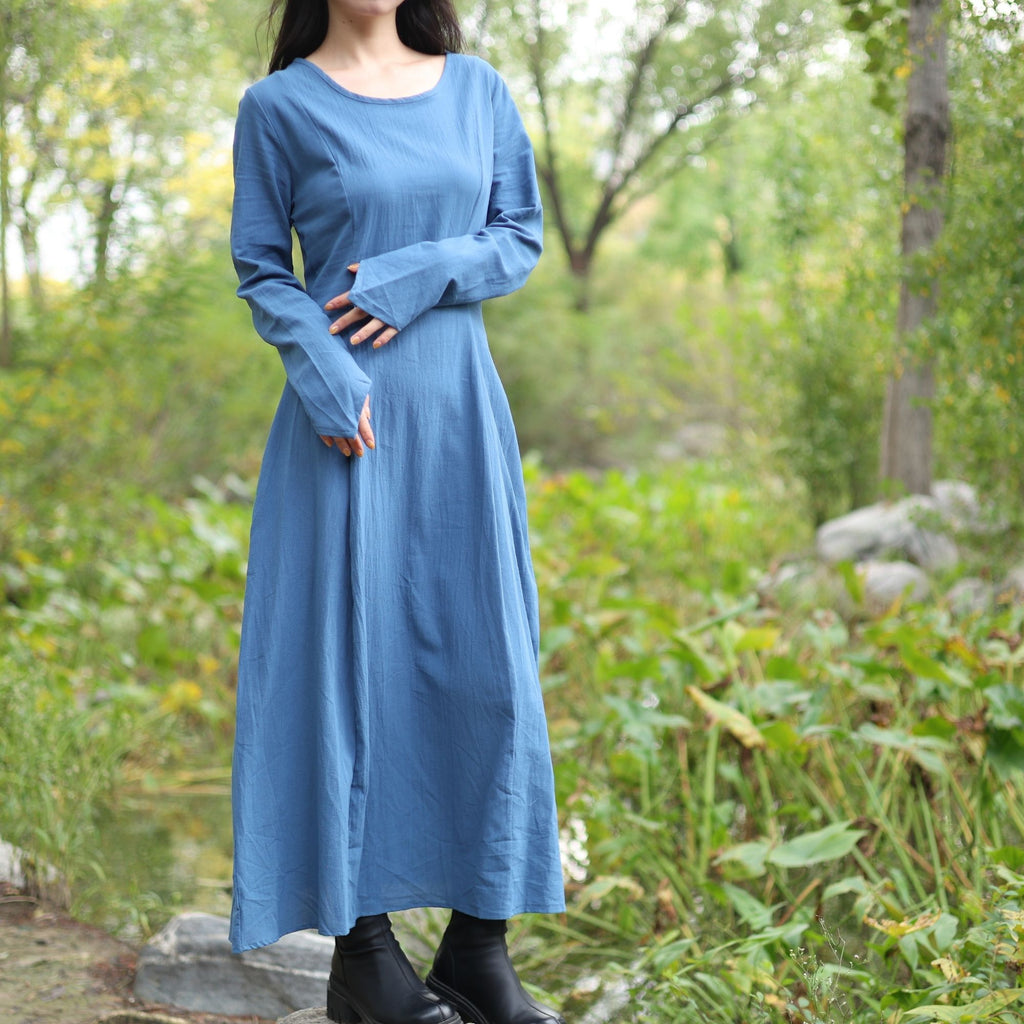 Blue Medieval Peasant Dress