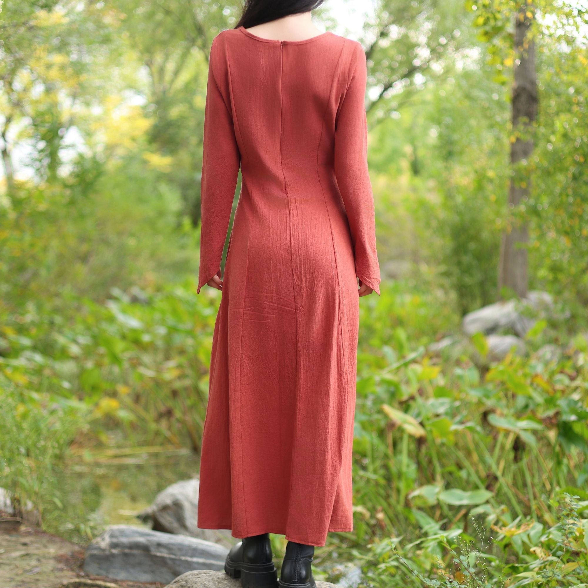 Red Medieval Peasant Dress