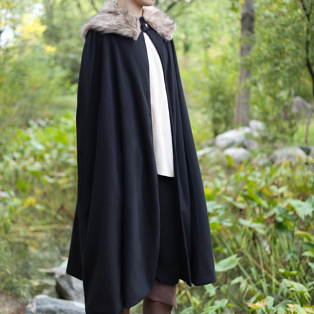 Medieval Fur Collar Cape