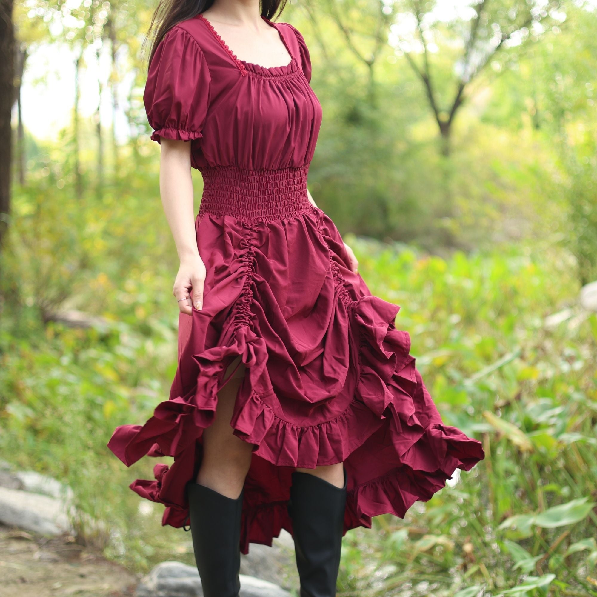 Beige Medieval Renaissance Dress – LARP Fantasy Gown