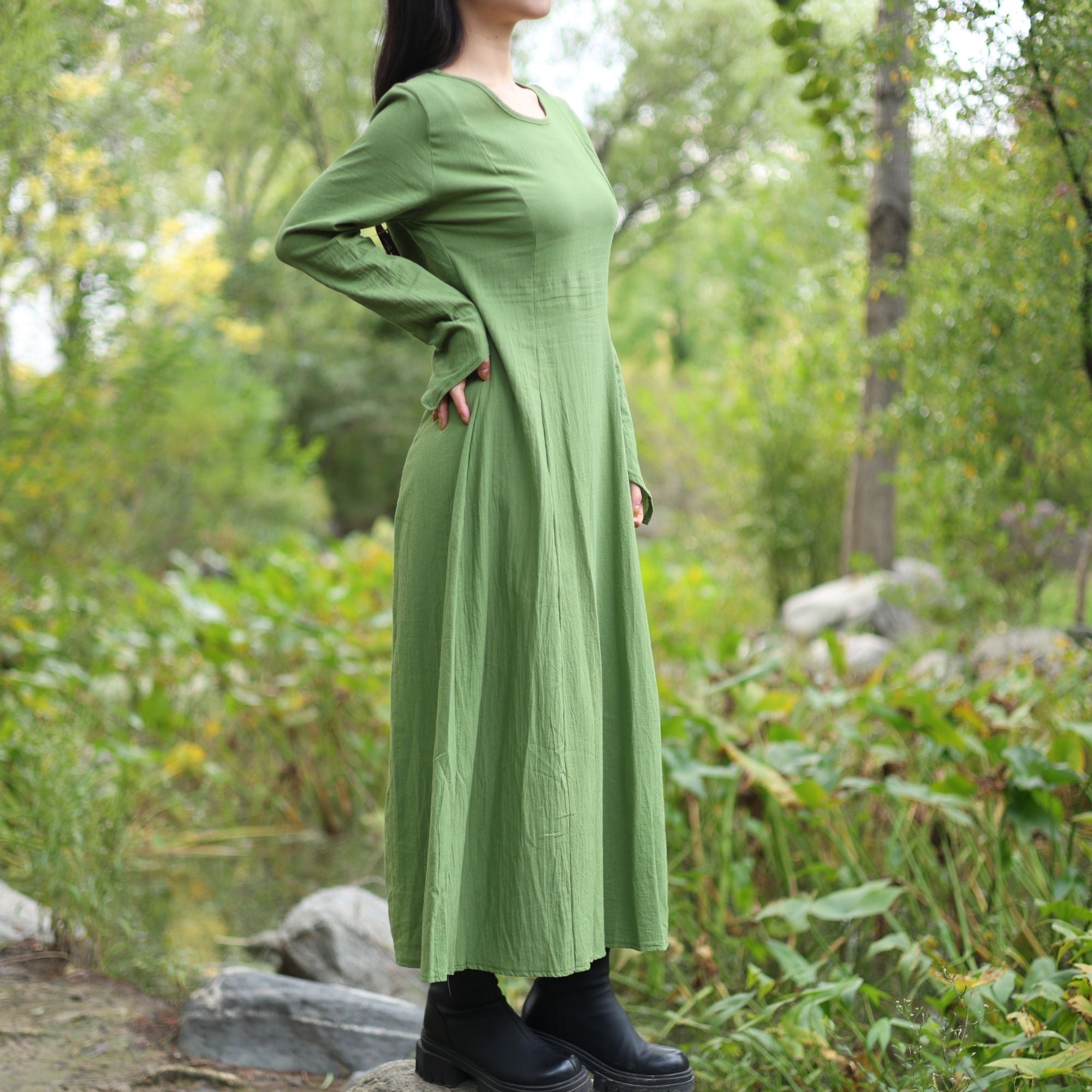 Green Medieval Peasant Dress