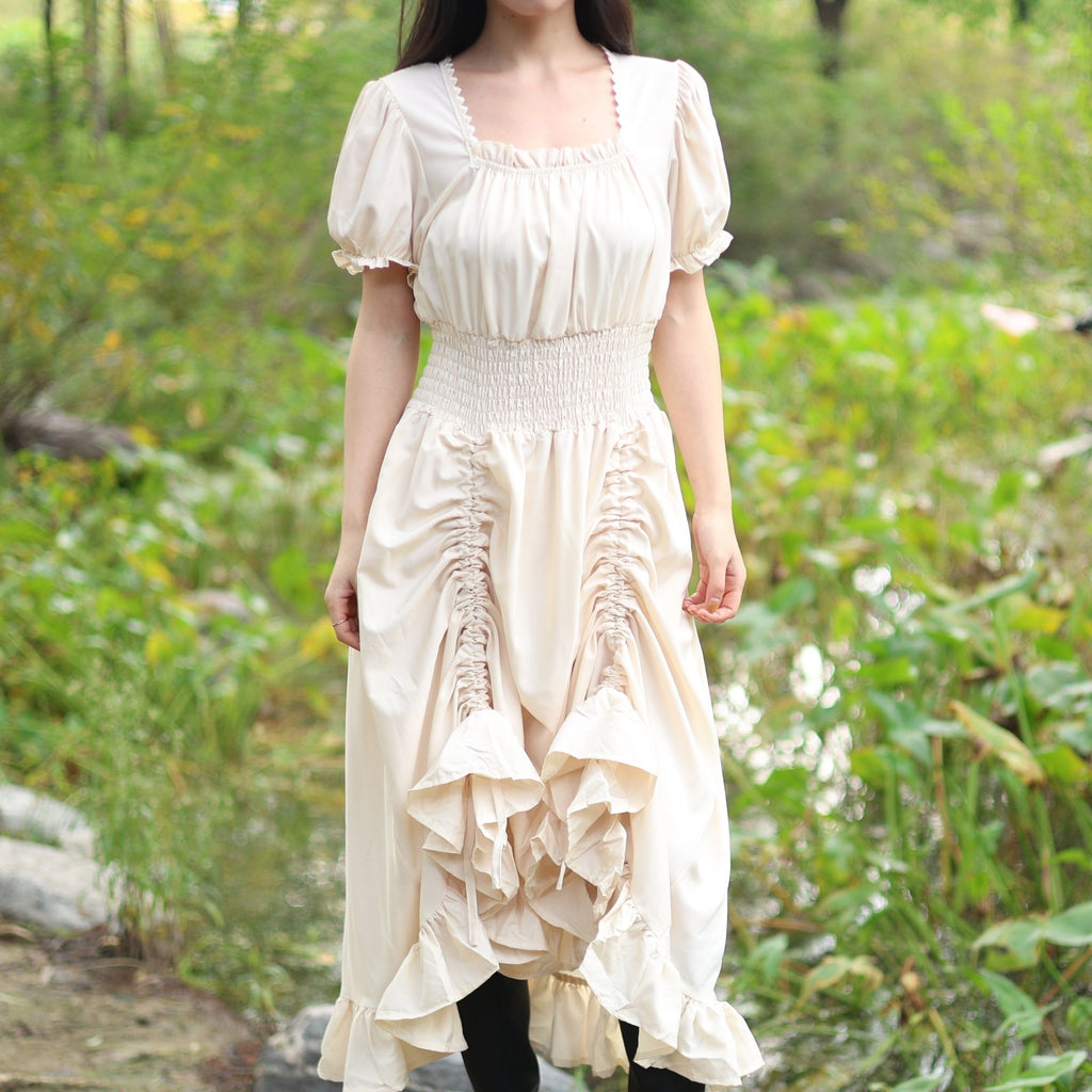 Beige Medieval Renaissance Dress – LARP Fantasy Gown