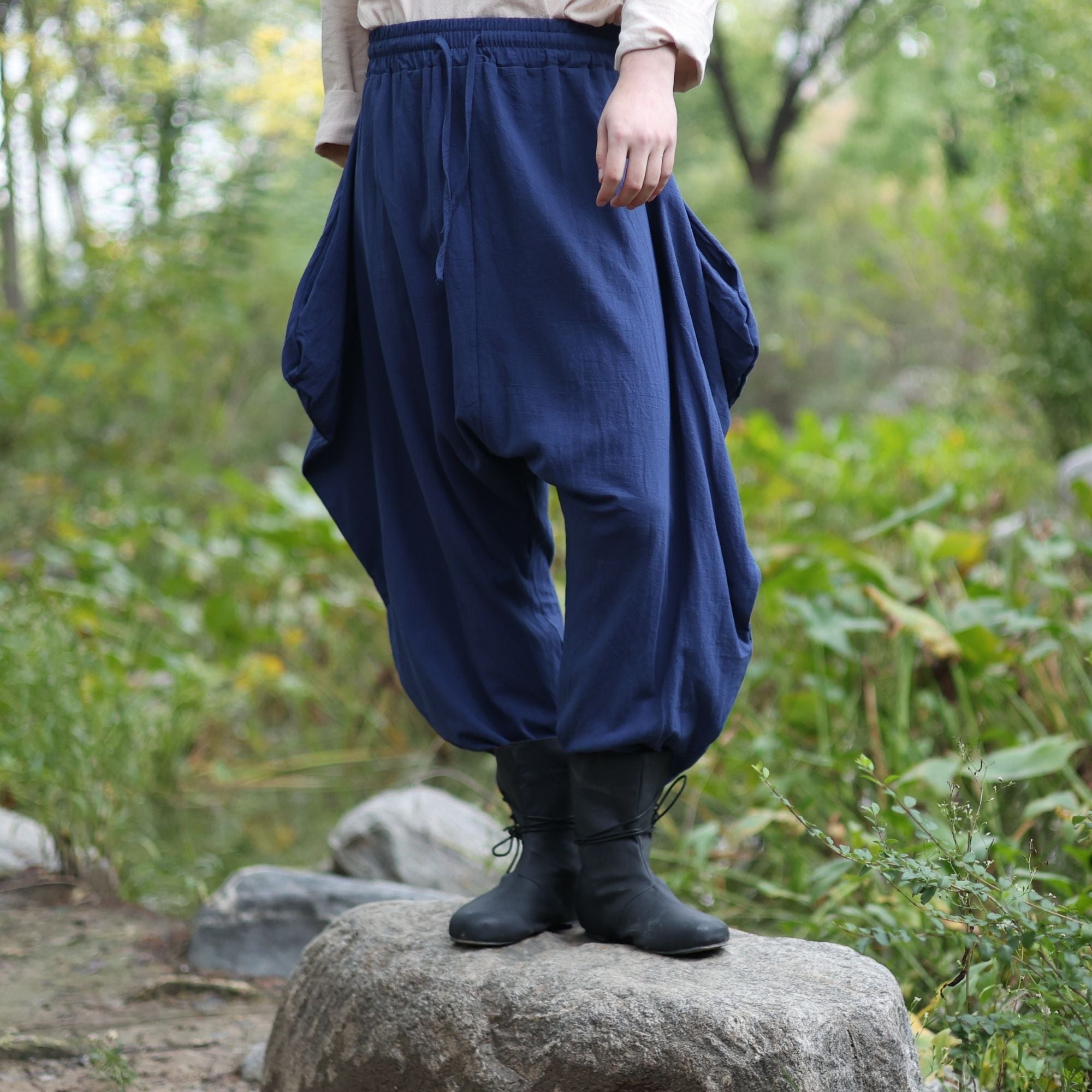 Medieval Blue Harem LARP Pants