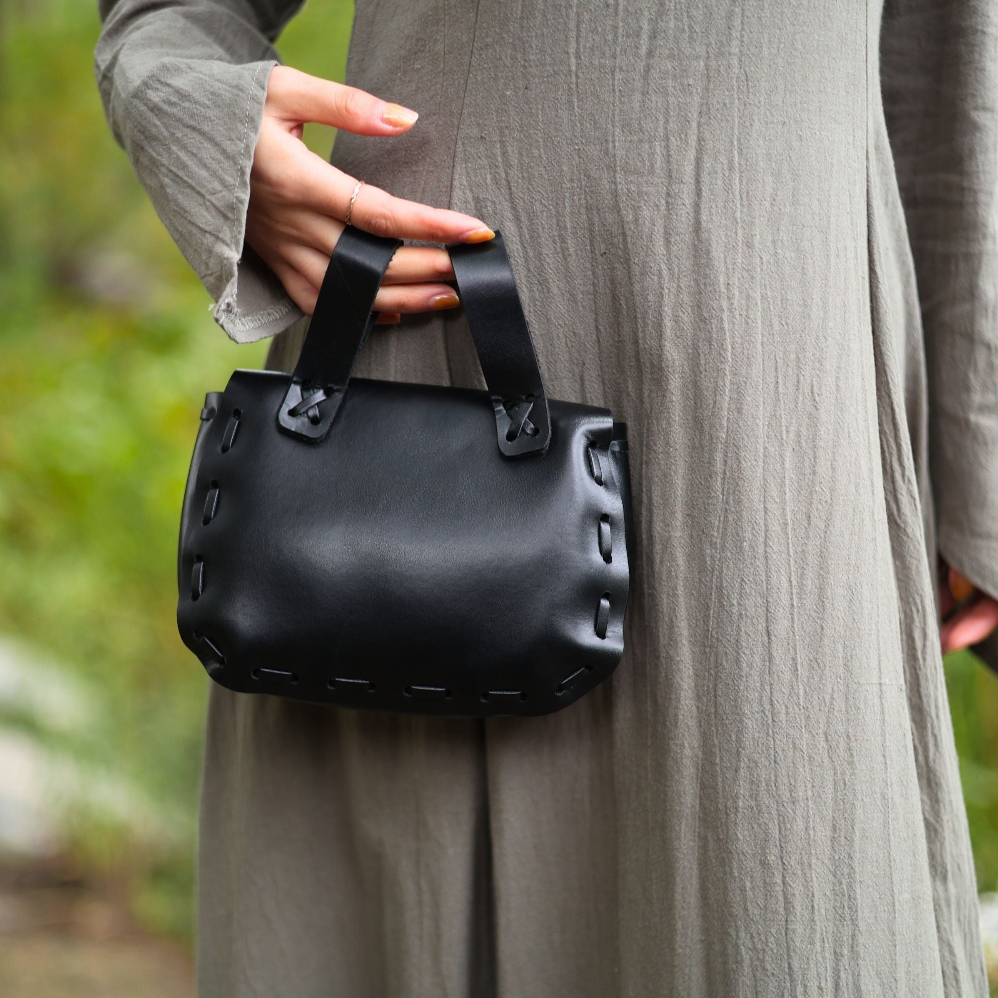 Black Coffee Medieval PU Leather Coin Bag