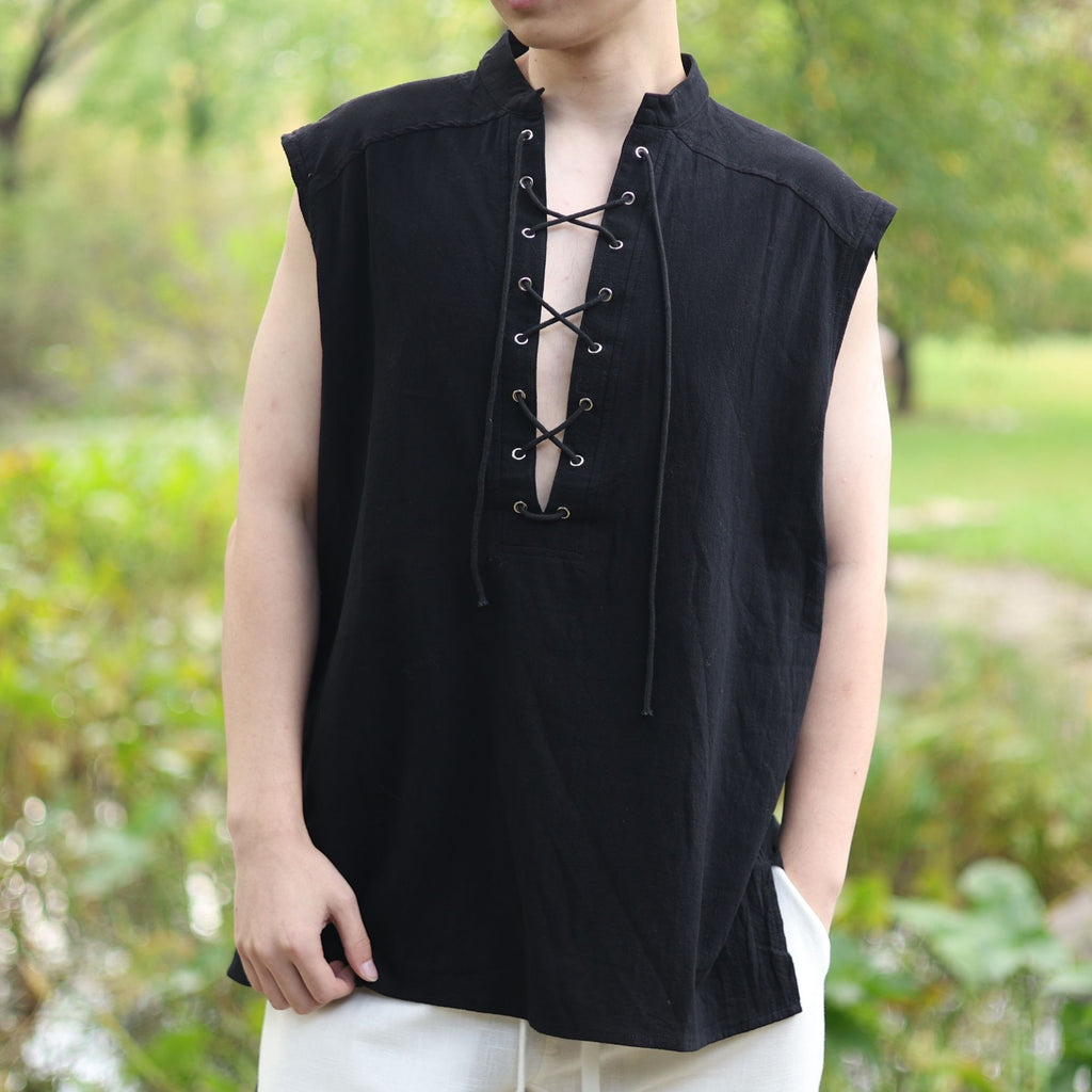 Black Medieval Sleeveless Tunic