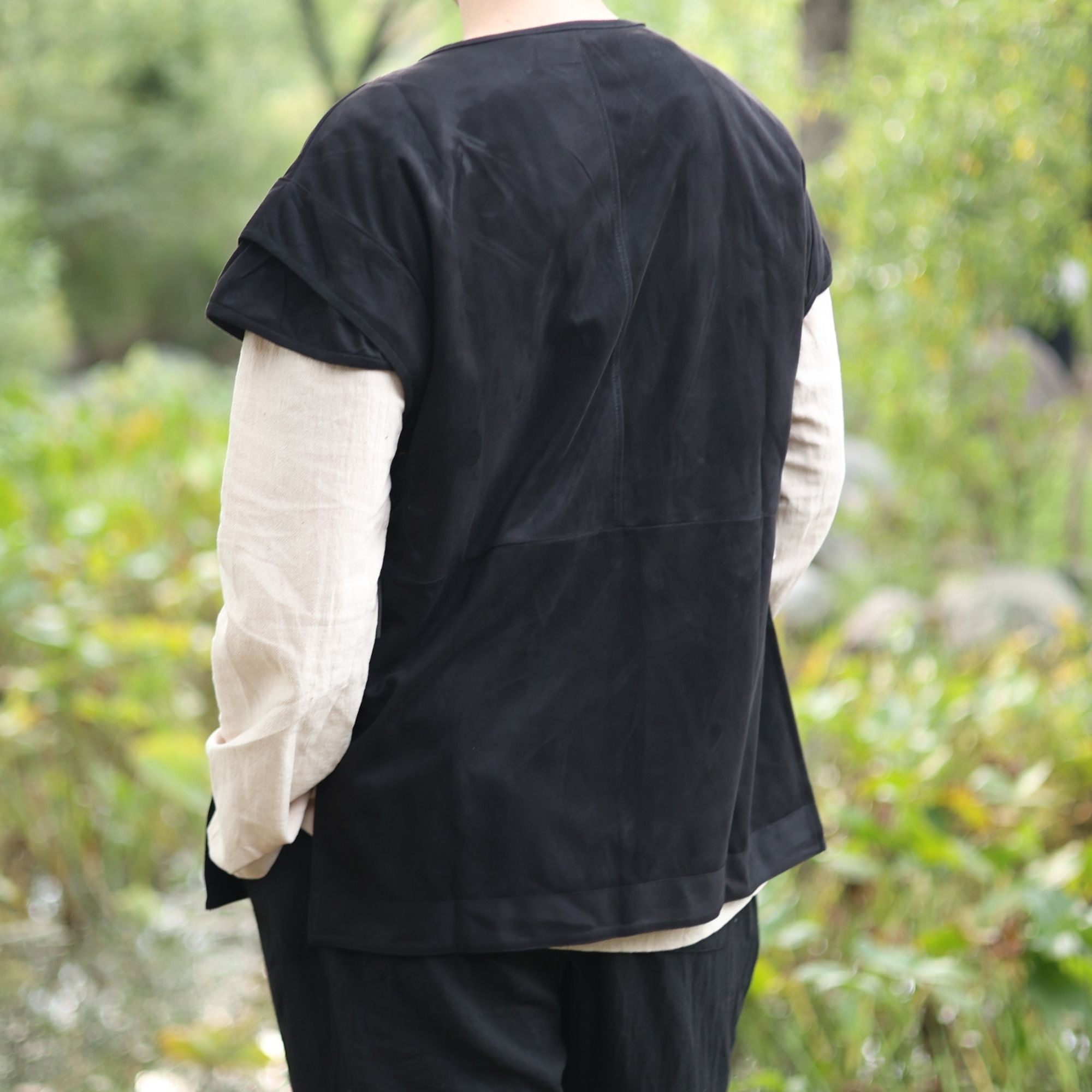 Black Medieval Lace-Up Tunic