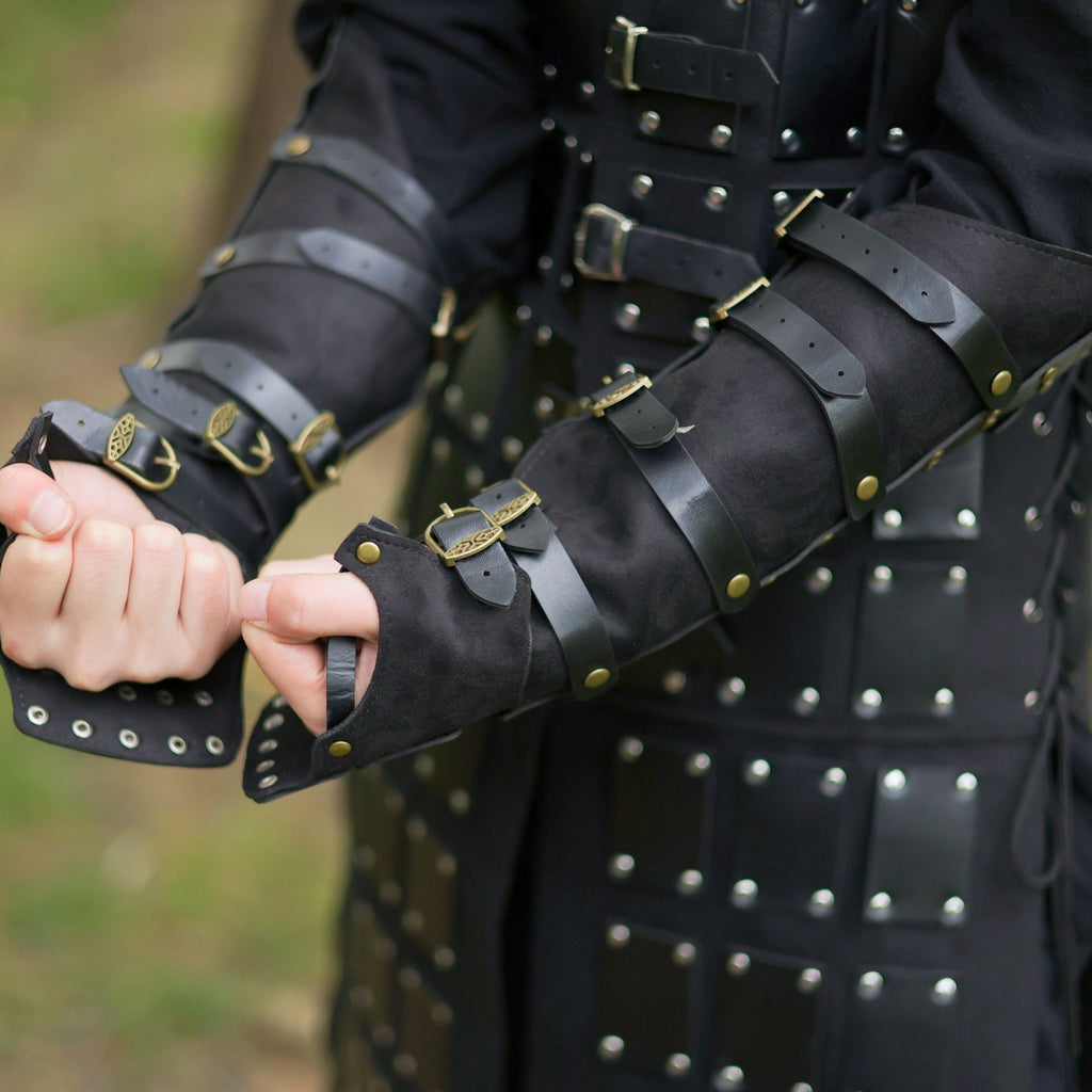 Black Leather Arm Bracers