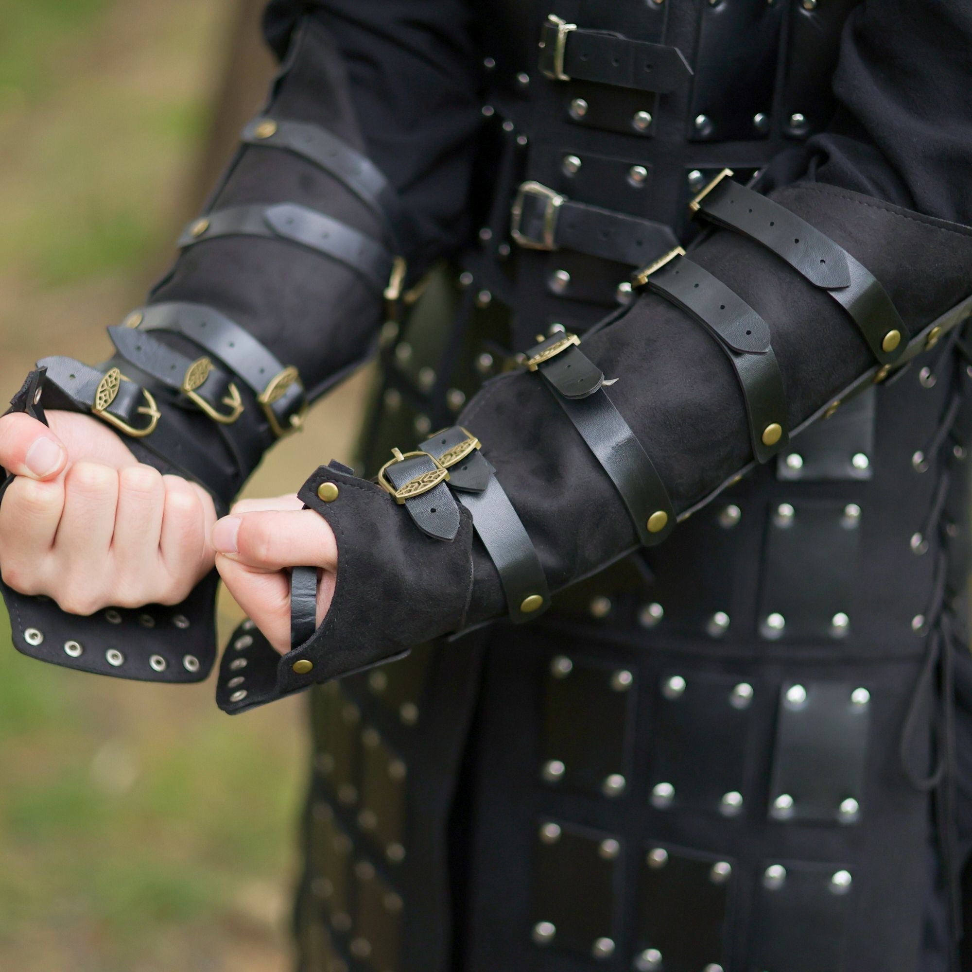 Black Leather Arm Bracers