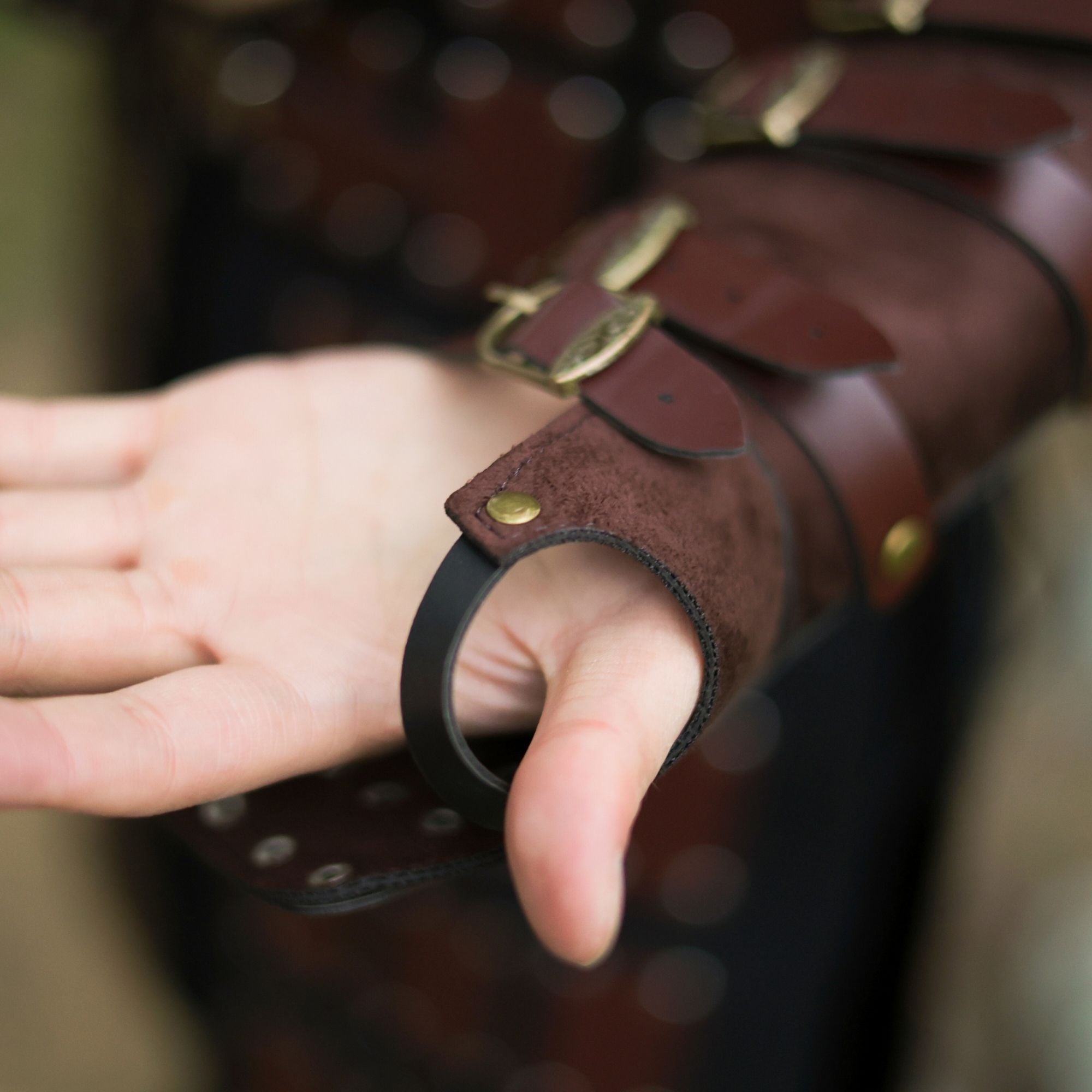 Brown Leather Arm Bracers