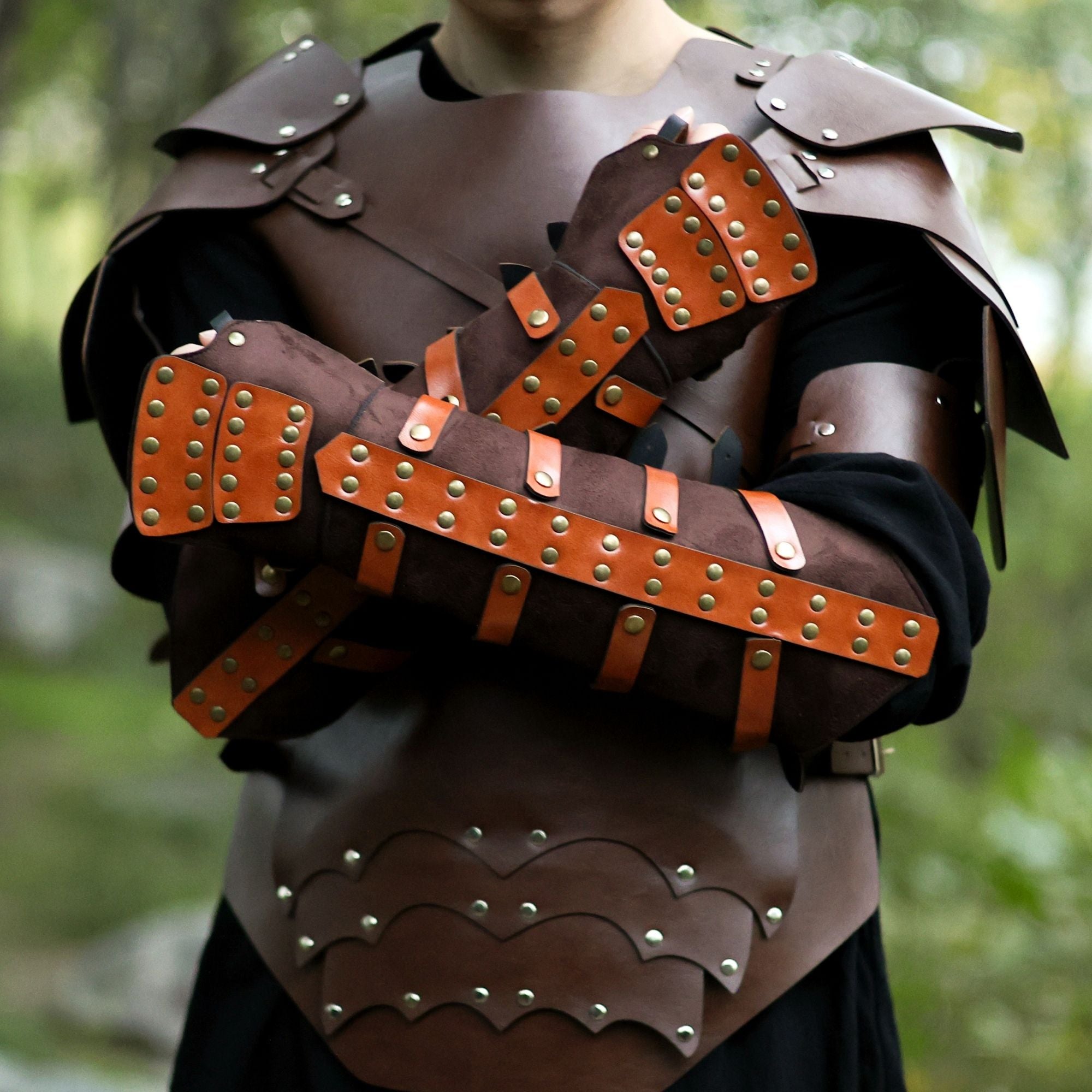 Light Brown Leather Arm Bracers