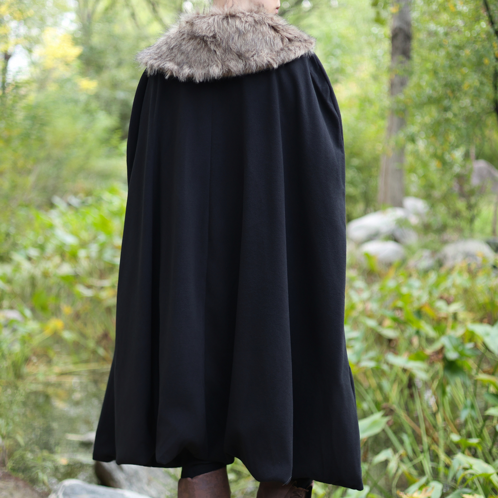 Medieval Fur Collar Cape