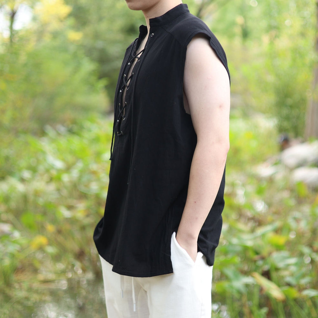 Black Medieval Sleeveless Tunic