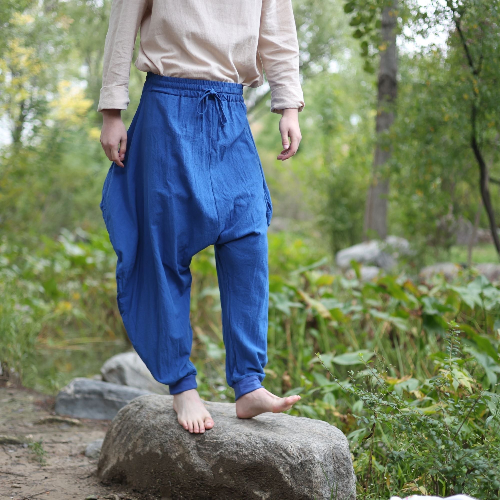 Medieval Light Blue Harem LARP Pants