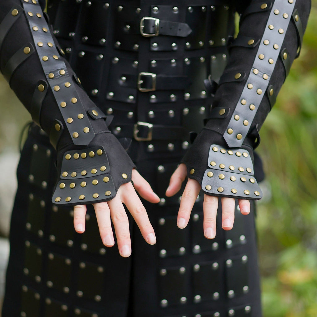 Black Leather Arm Bracers