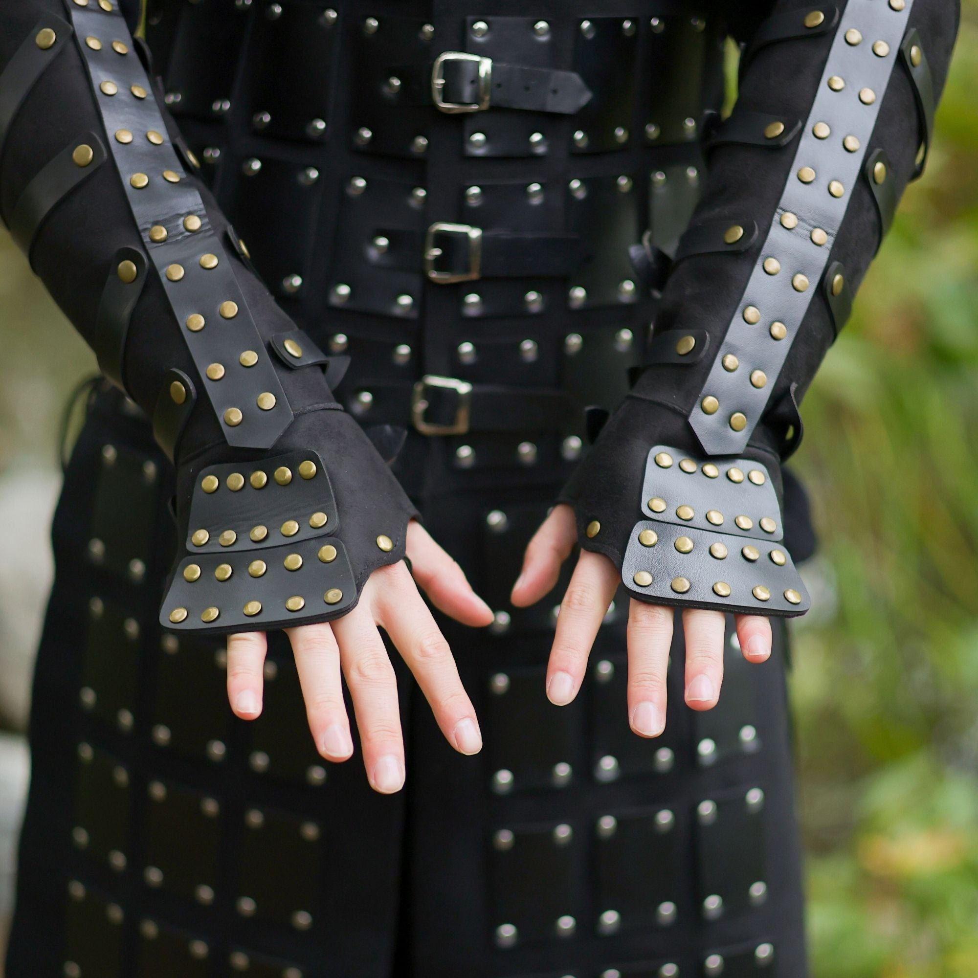Black Leather Arm Bracers