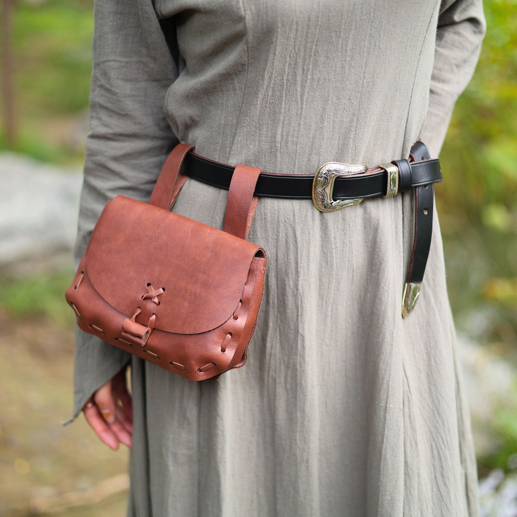 Light Brown Medieval PU Leather Coin Bag