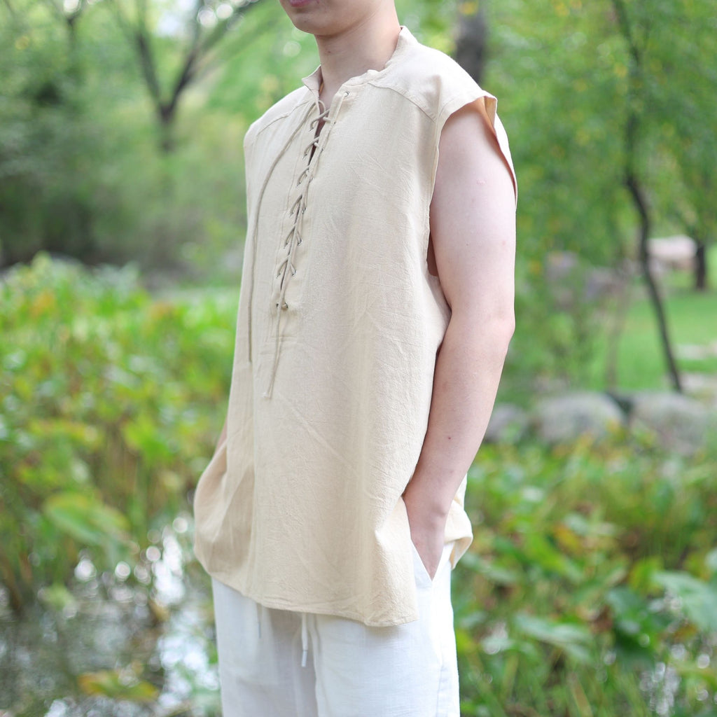Beige Medieval Sleeveless Tunic