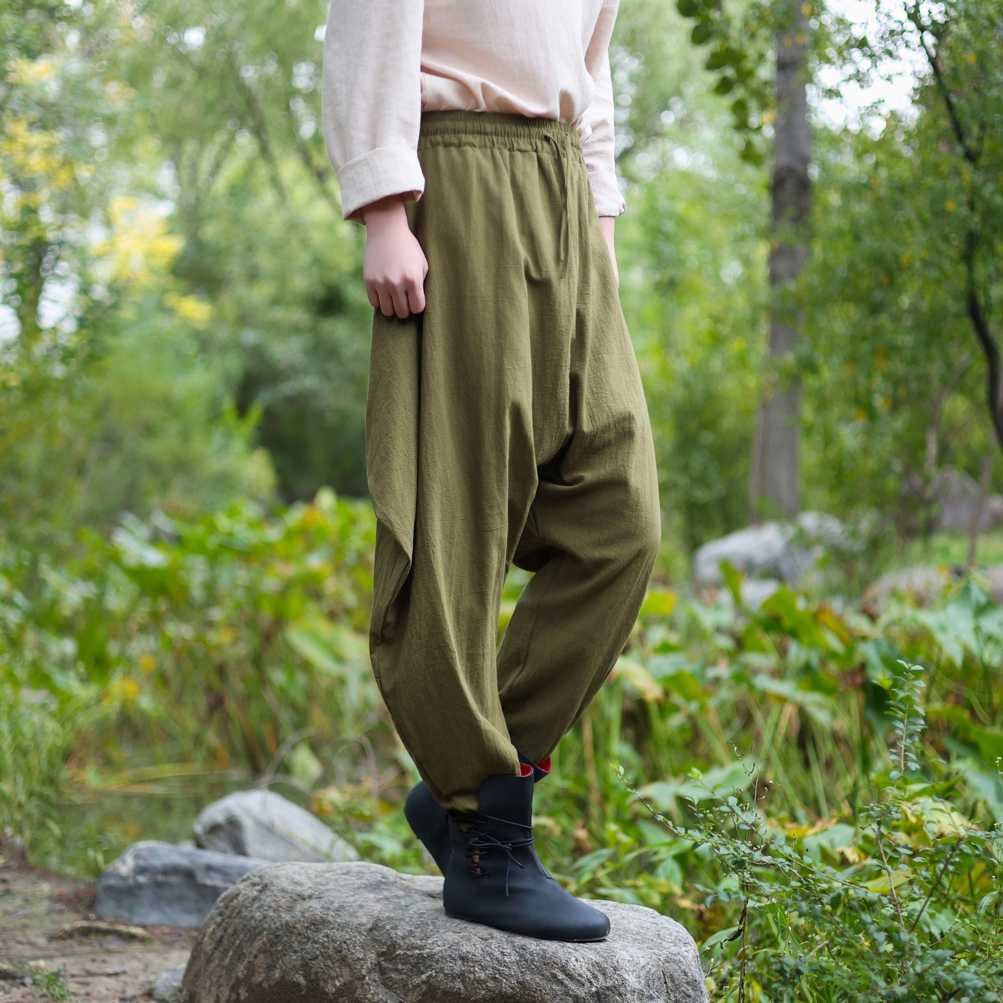 Medieval Green Harem LARP Pants