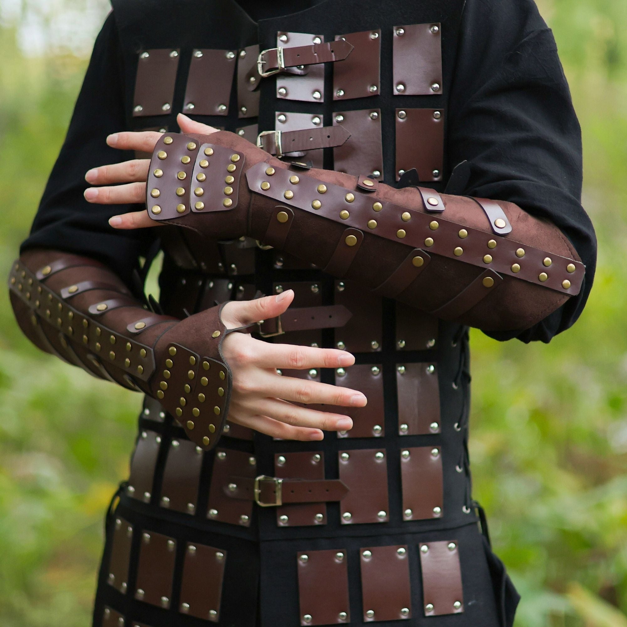 Brown Leather Arm Bracers