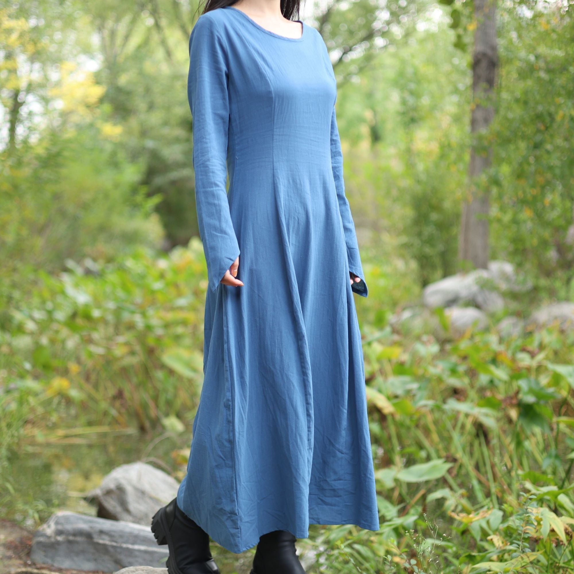 Blue Medieval Peasant Dress