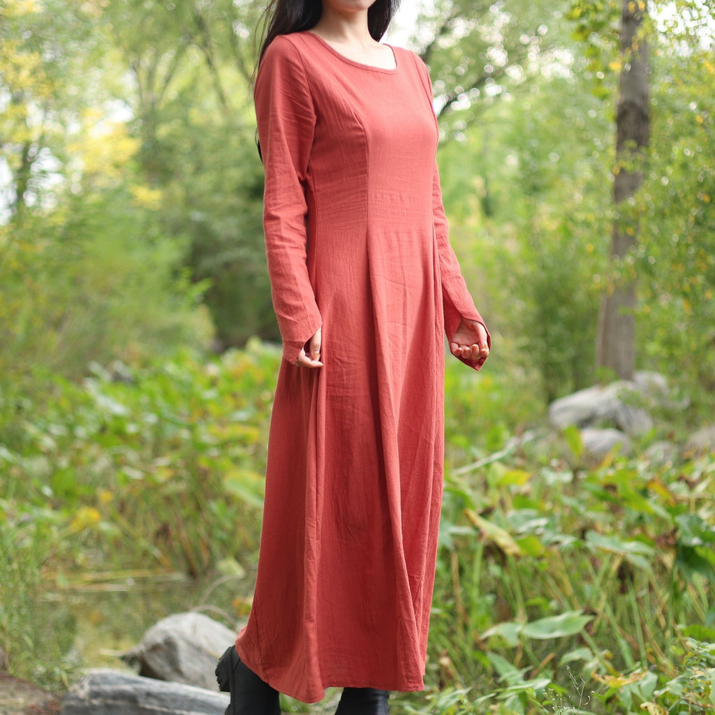 Red Medieval Peasant Dress