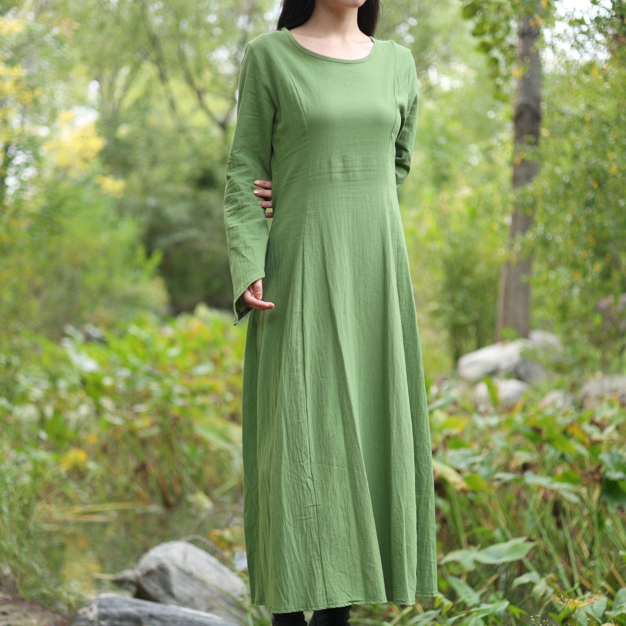 Green Medieval Peasant Dress