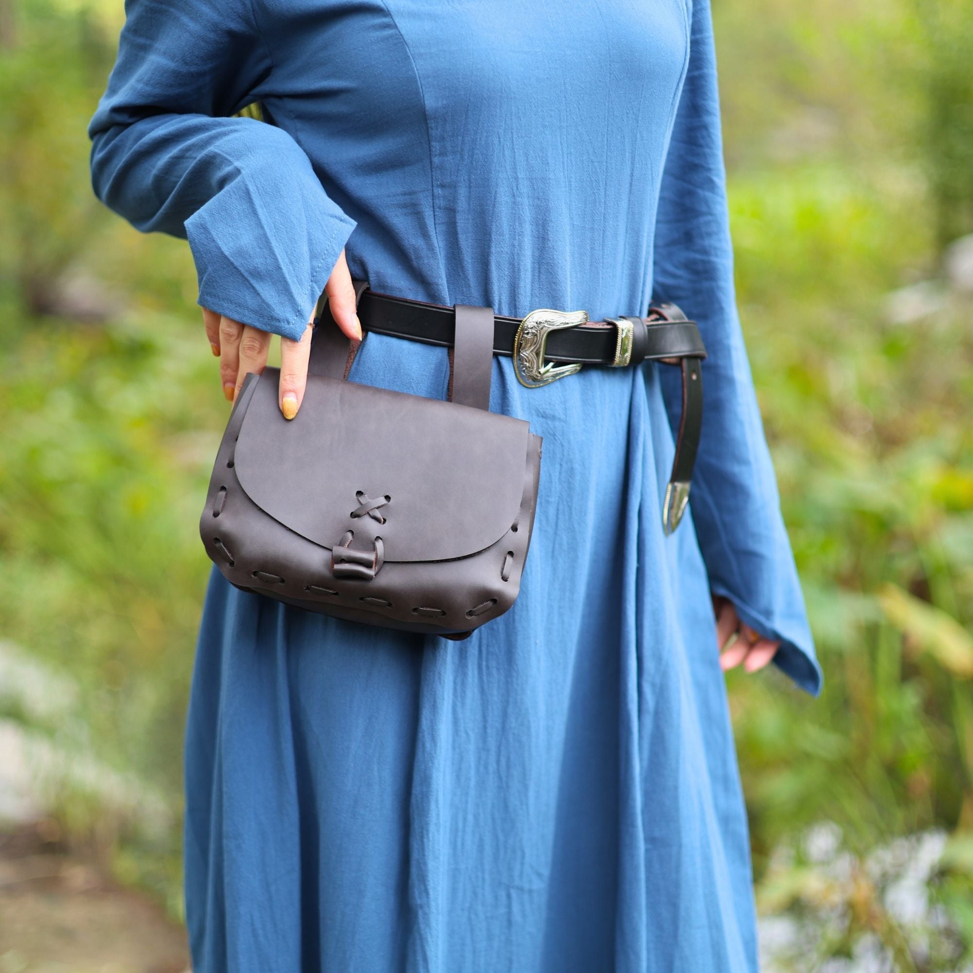 Black Coffee Medieval PU Leather Coin Bag