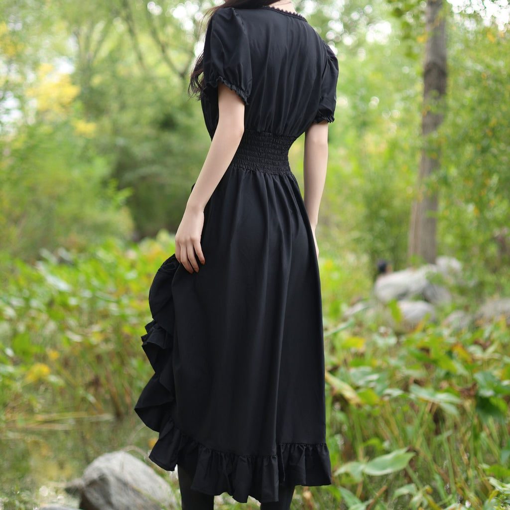 Black Medieval Renaissance Dress – LARP Vintage Gown