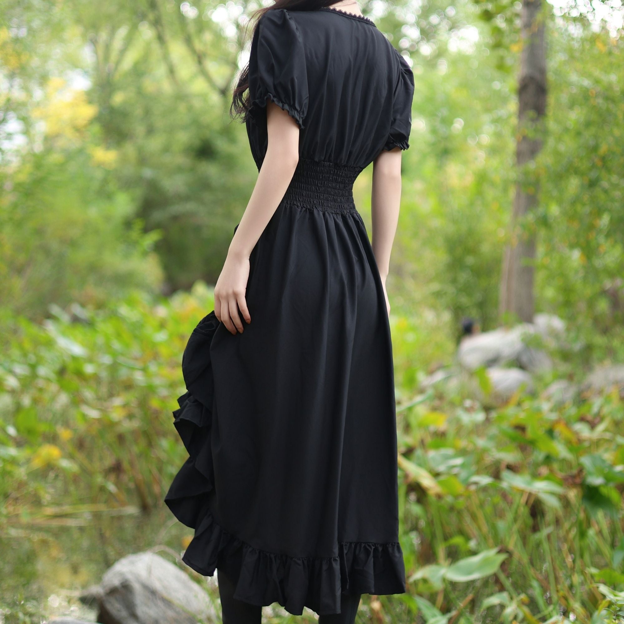 Black Medieval Renaissance Dress – LARP Vintage Gown