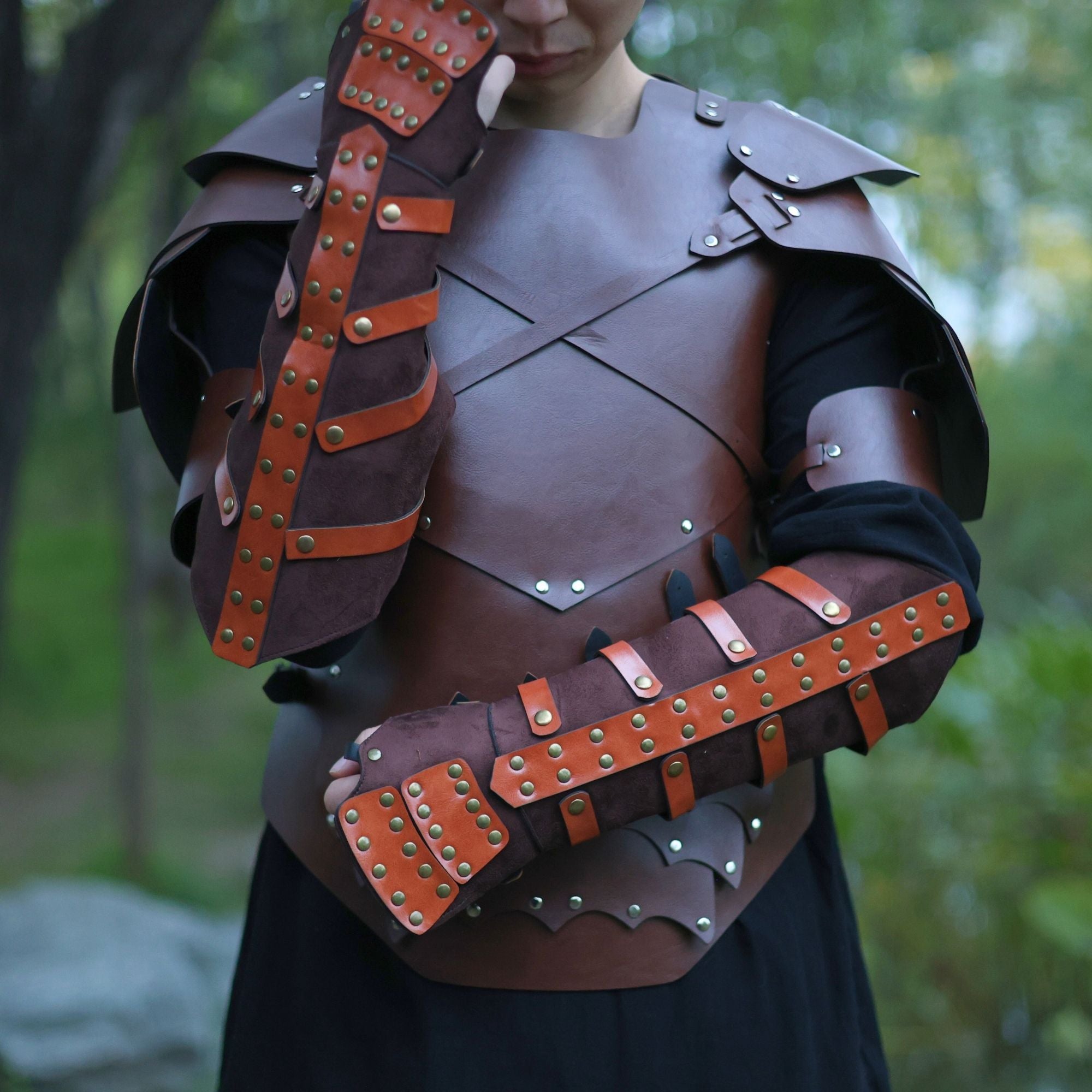 Light Brown Leather Arm Bracers