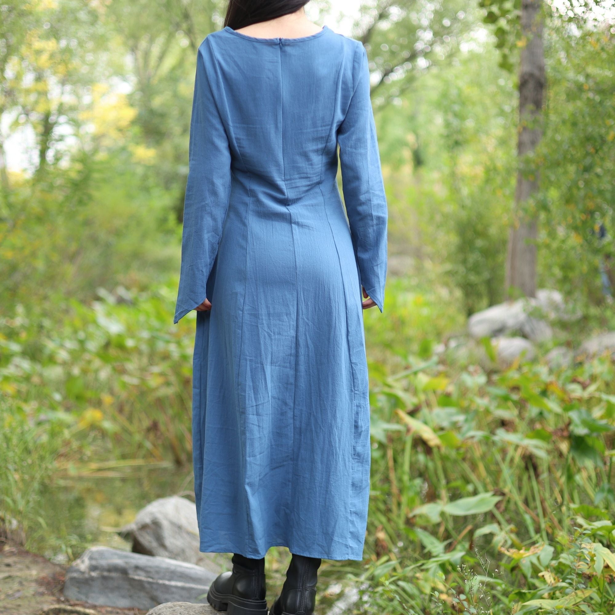 Blue Medieval Peasant Dress