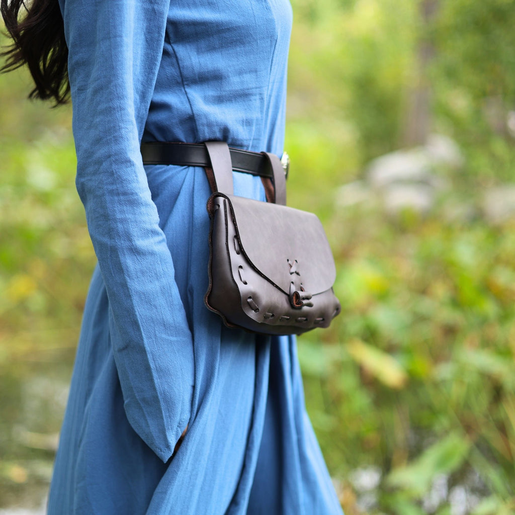 Brown Coffee Medieval PU Leather Coin Bag