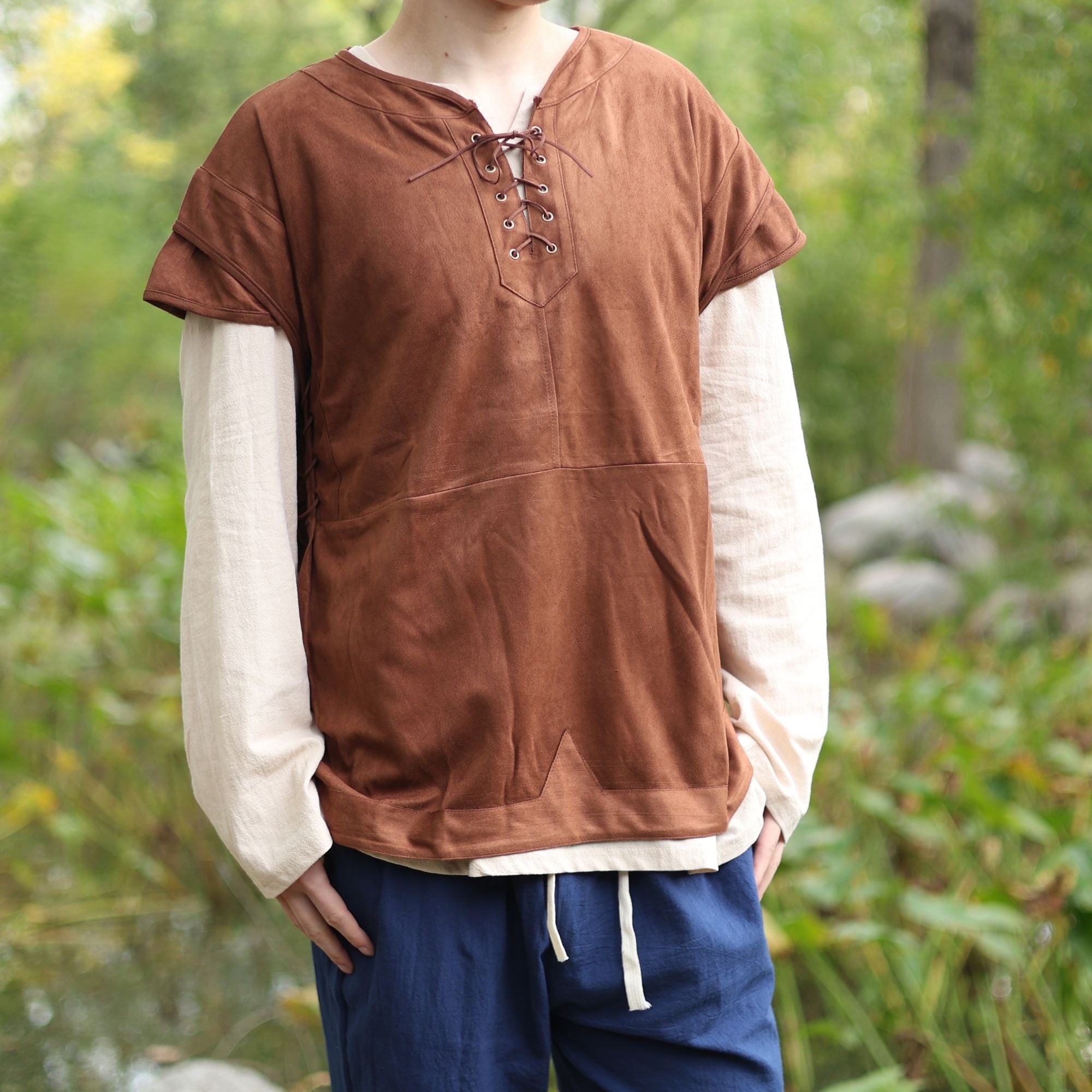 Brown Medieval Lace-Up Tunic