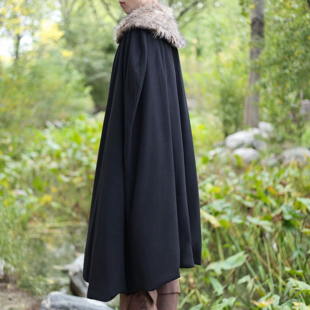 Medieval Fur Collar Cape
