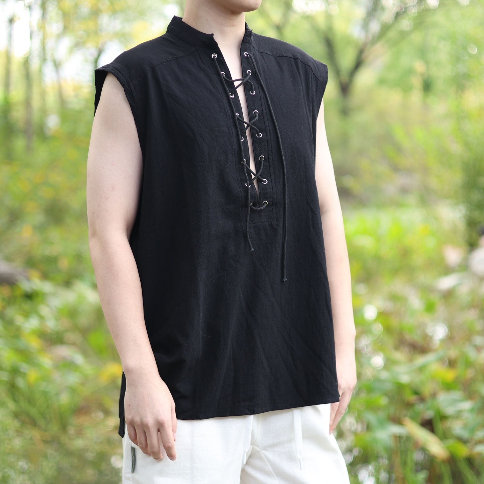 Black Medieval Sleeveless Tunic